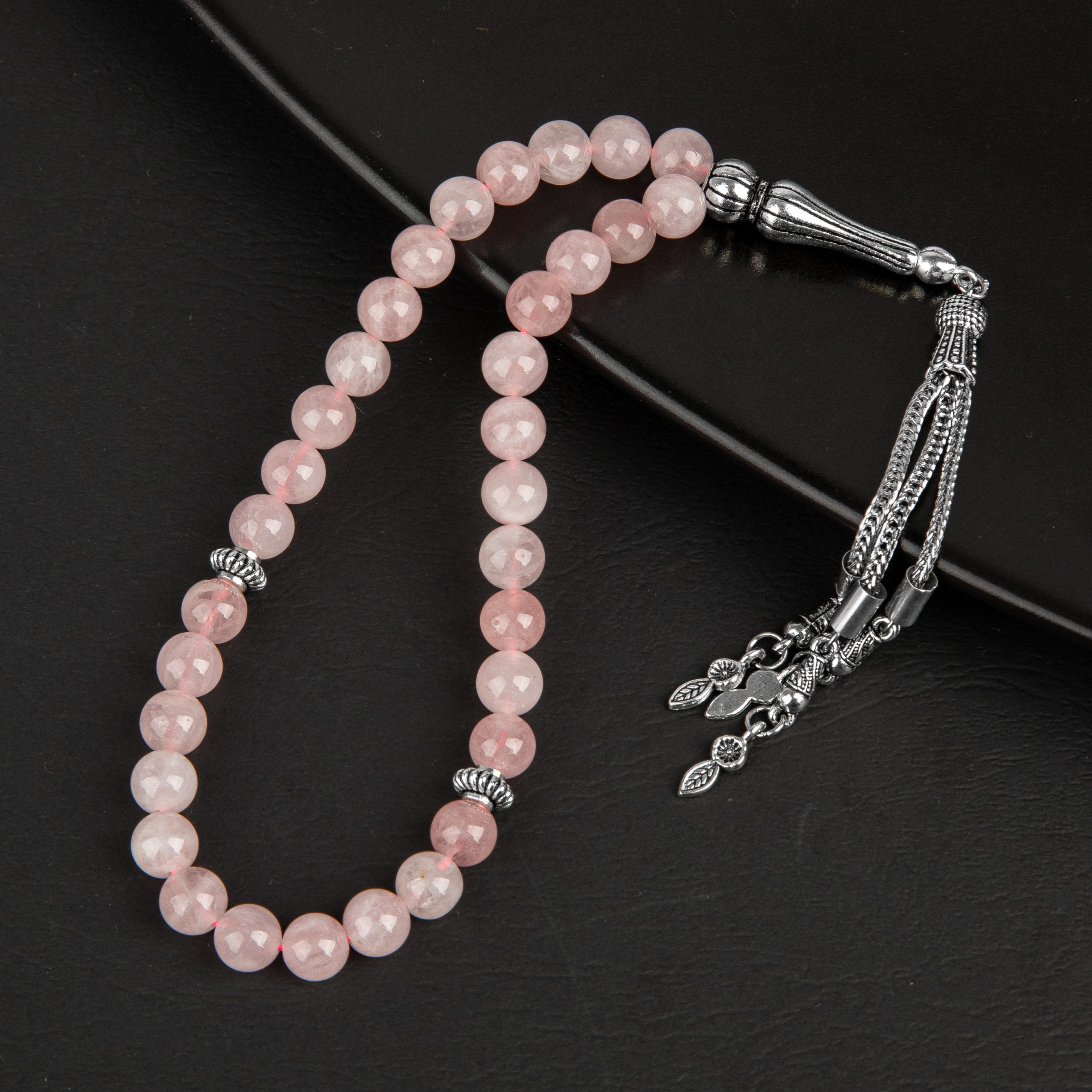 Rose Quartz (Rose Quartz) Natural Gemstone Prayer Beads 33-Bead - 8mm