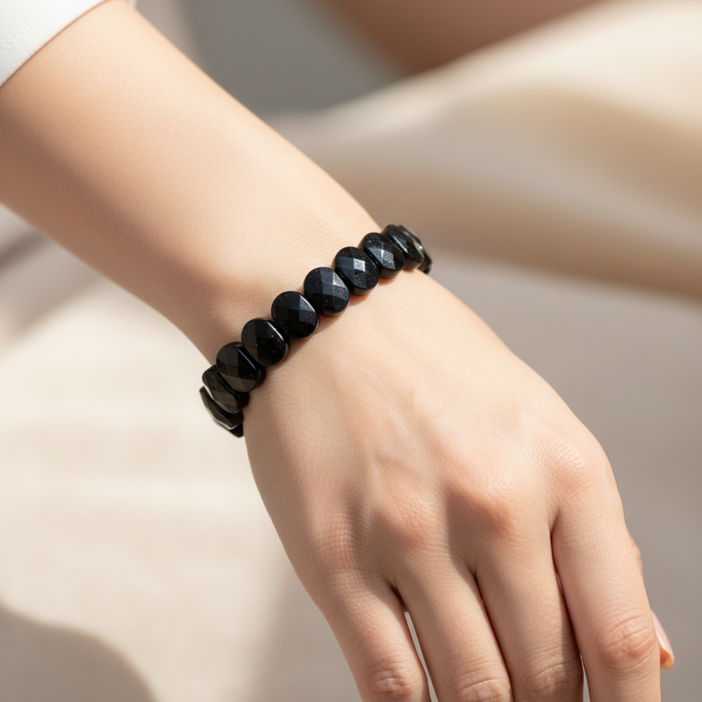 Tourmaline Wide Cut Natural Gemstone Bracelet