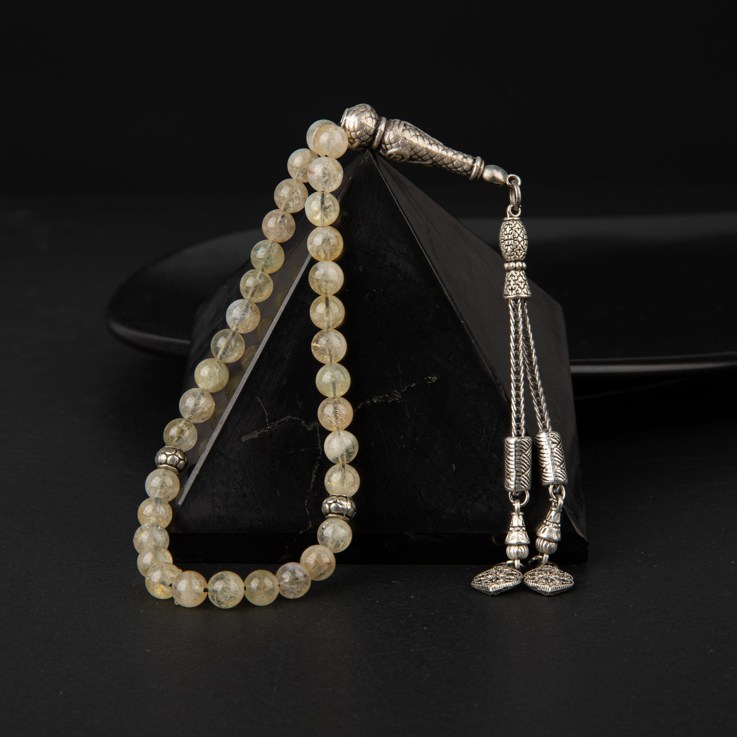 Citrine Natural Gemstone Prayer Beads 33-Bead – 6mm Handcrafted