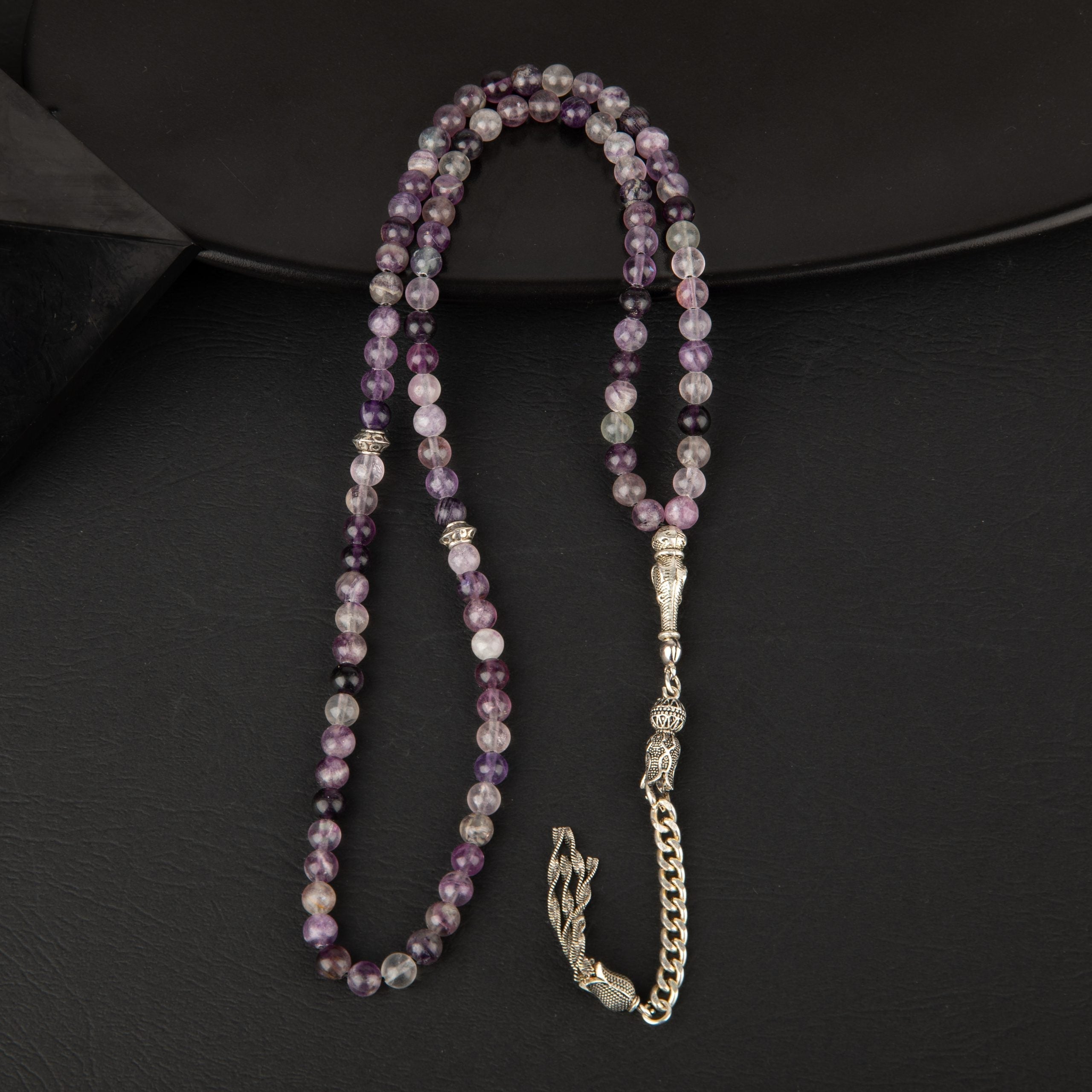 Mor Fluorite Natural Gemstone Prayer Beads 99-Bead – 6mm Handcrafted