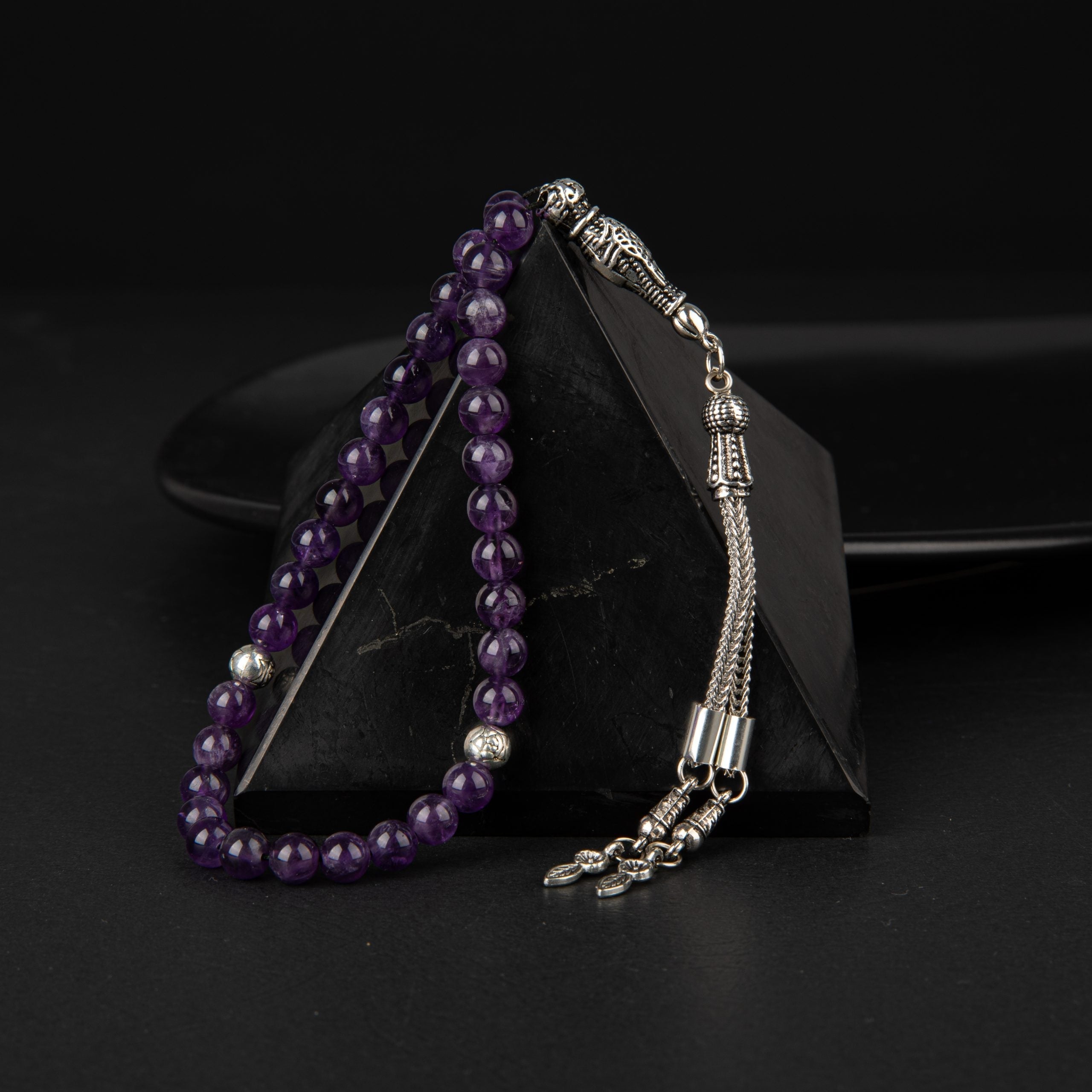 Amethyst Natural Gemstone Prayer Beads 33-Bead – 6mm Handcrafted