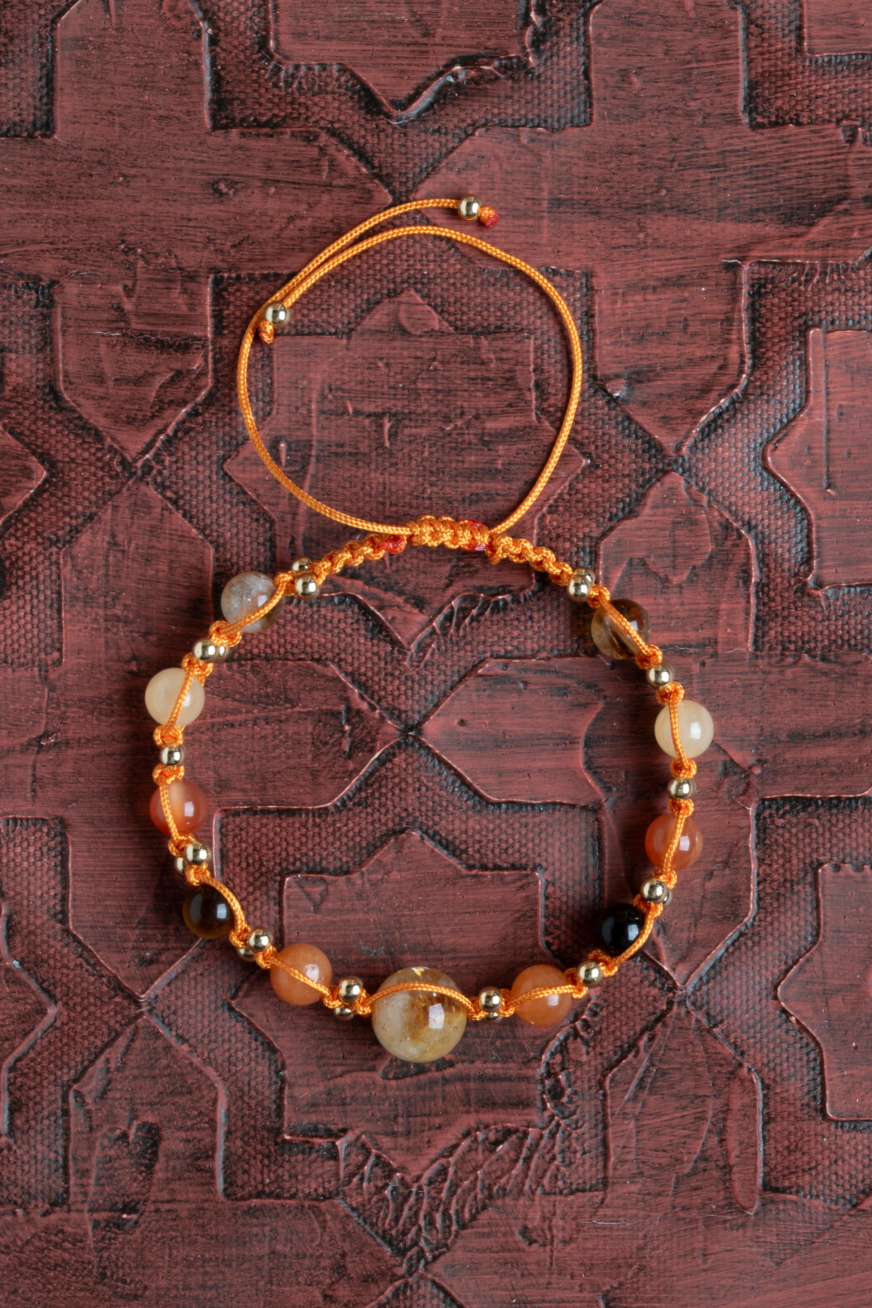 Laboratory Certified Citrine & Agate Natural Stone Bracelet