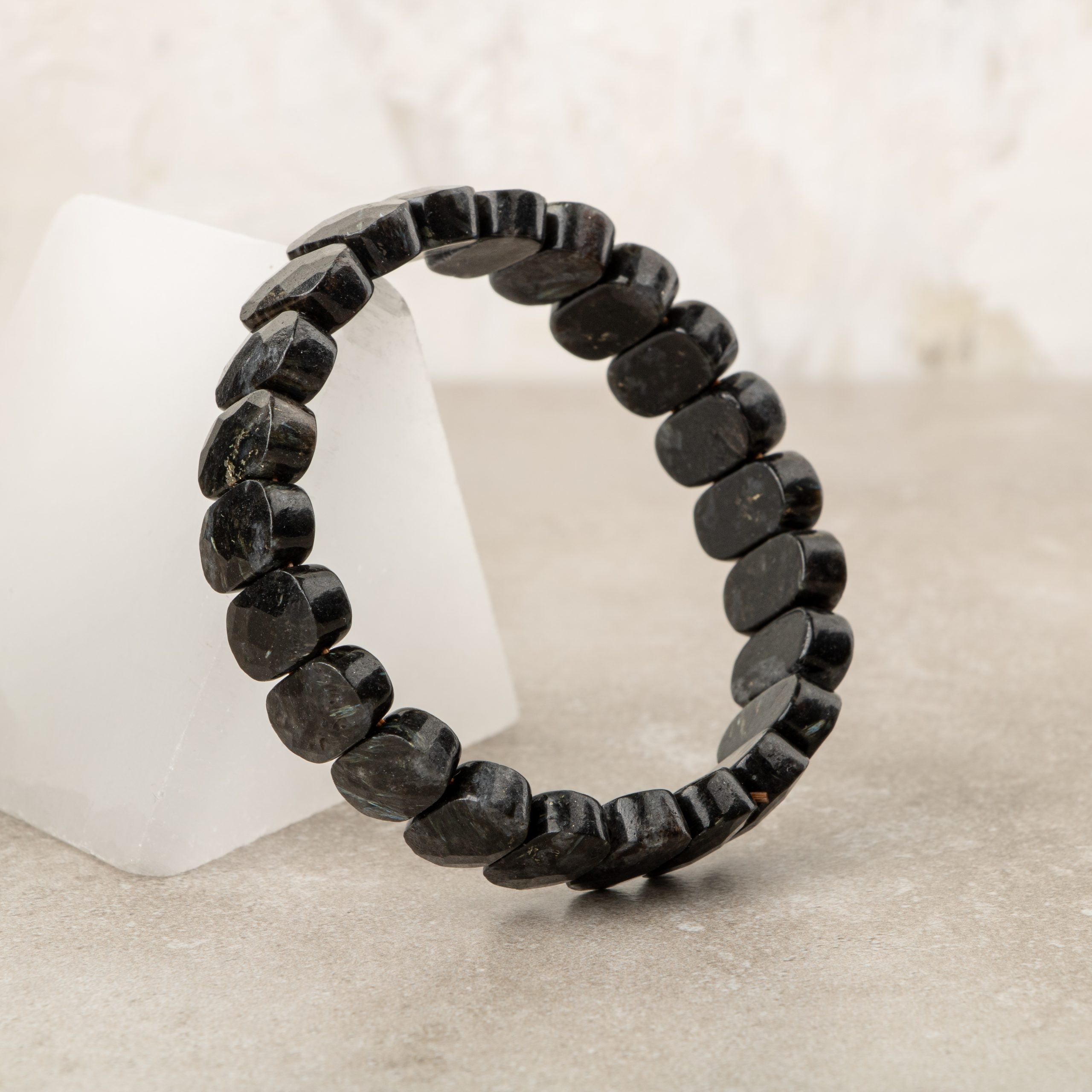 Certified Biotite Wide Cut Natural Gemstone Bracelet