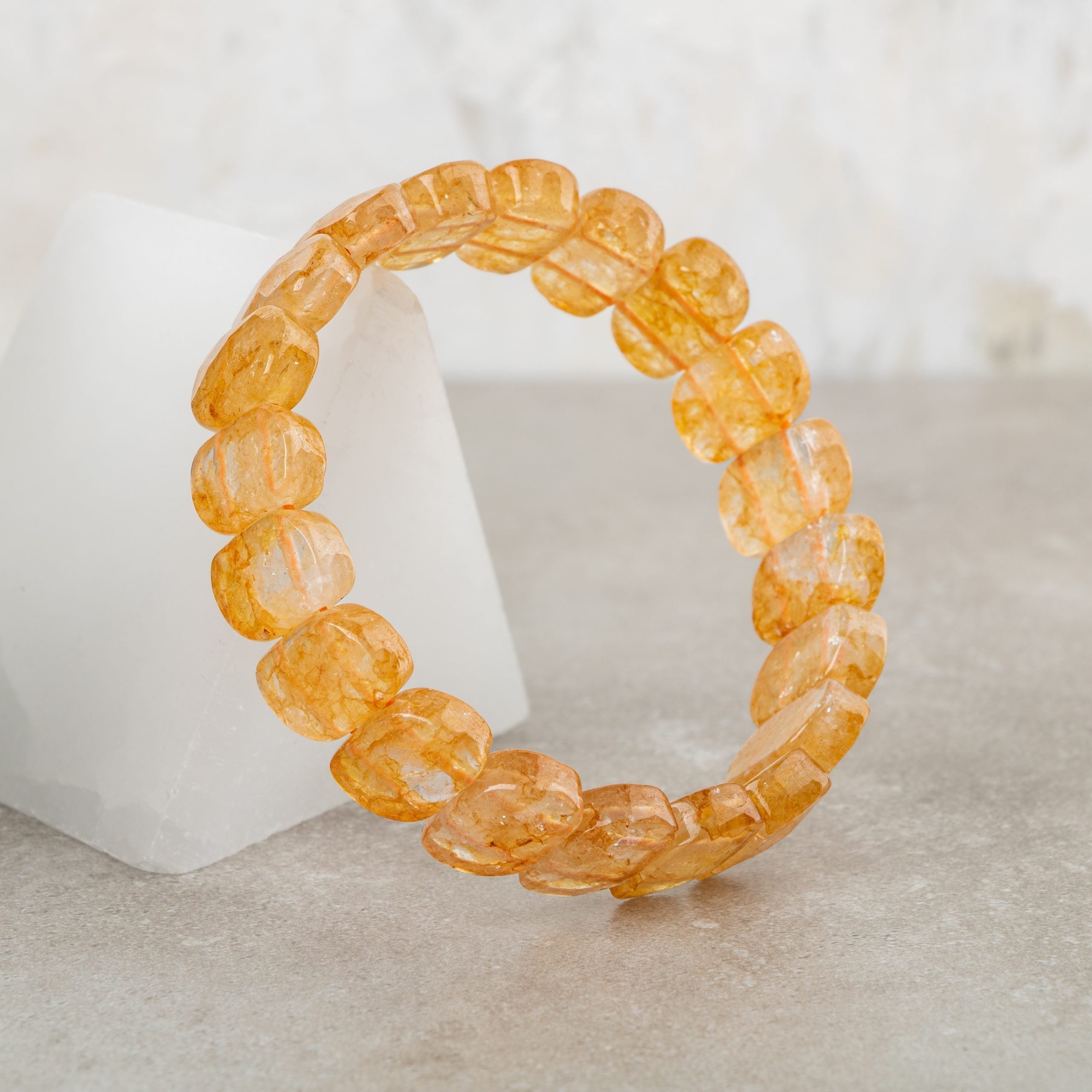 Certified Citrine Wide Cut Special Cut Natural Gemstone Bracelet