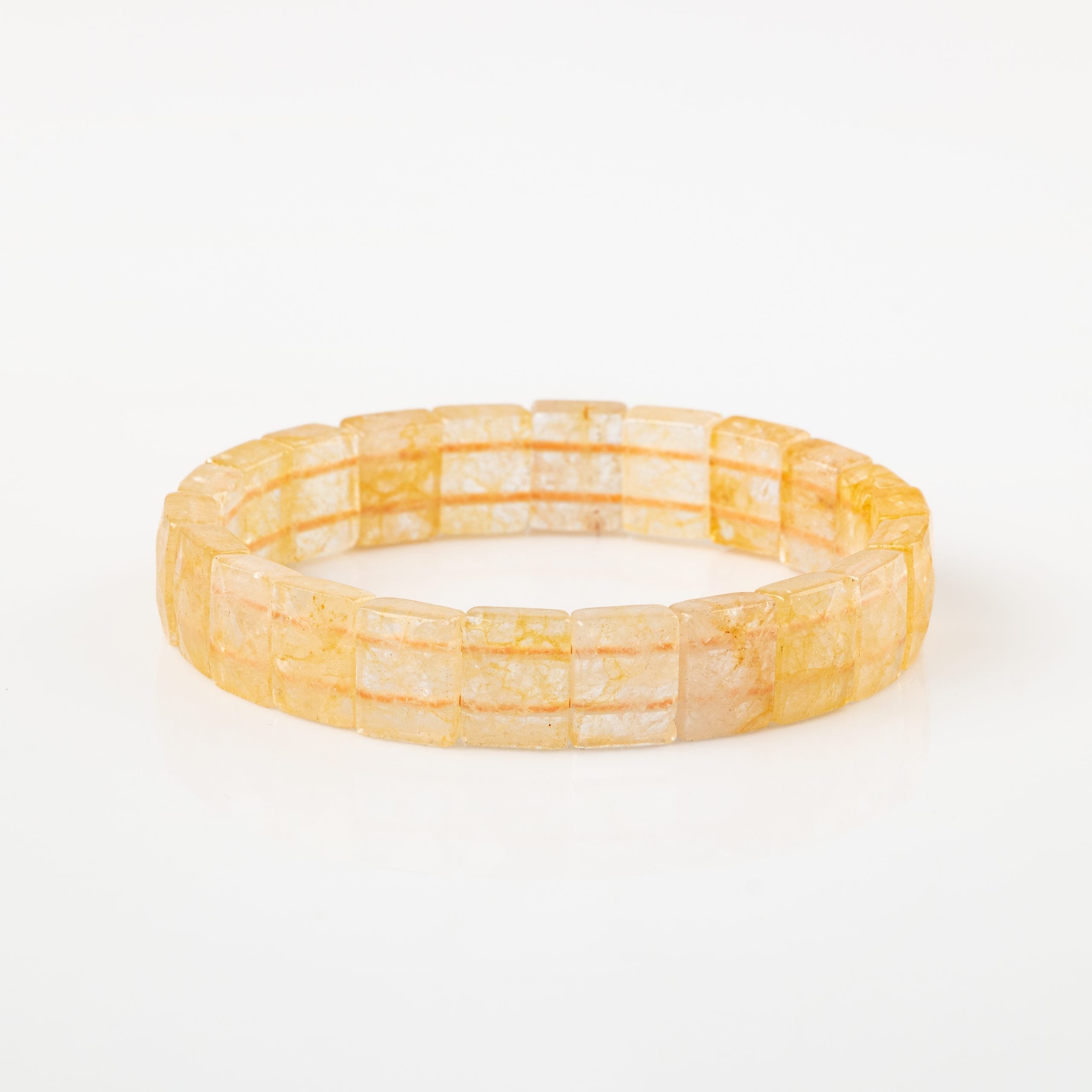Certified Citrine Wide Cut Square Cut Natural Gemstone Bracelet
