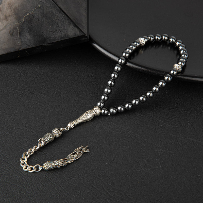 Laboratory Certified Hematite Natural Gemstone Prayer Beads 33-Bead – 6mm