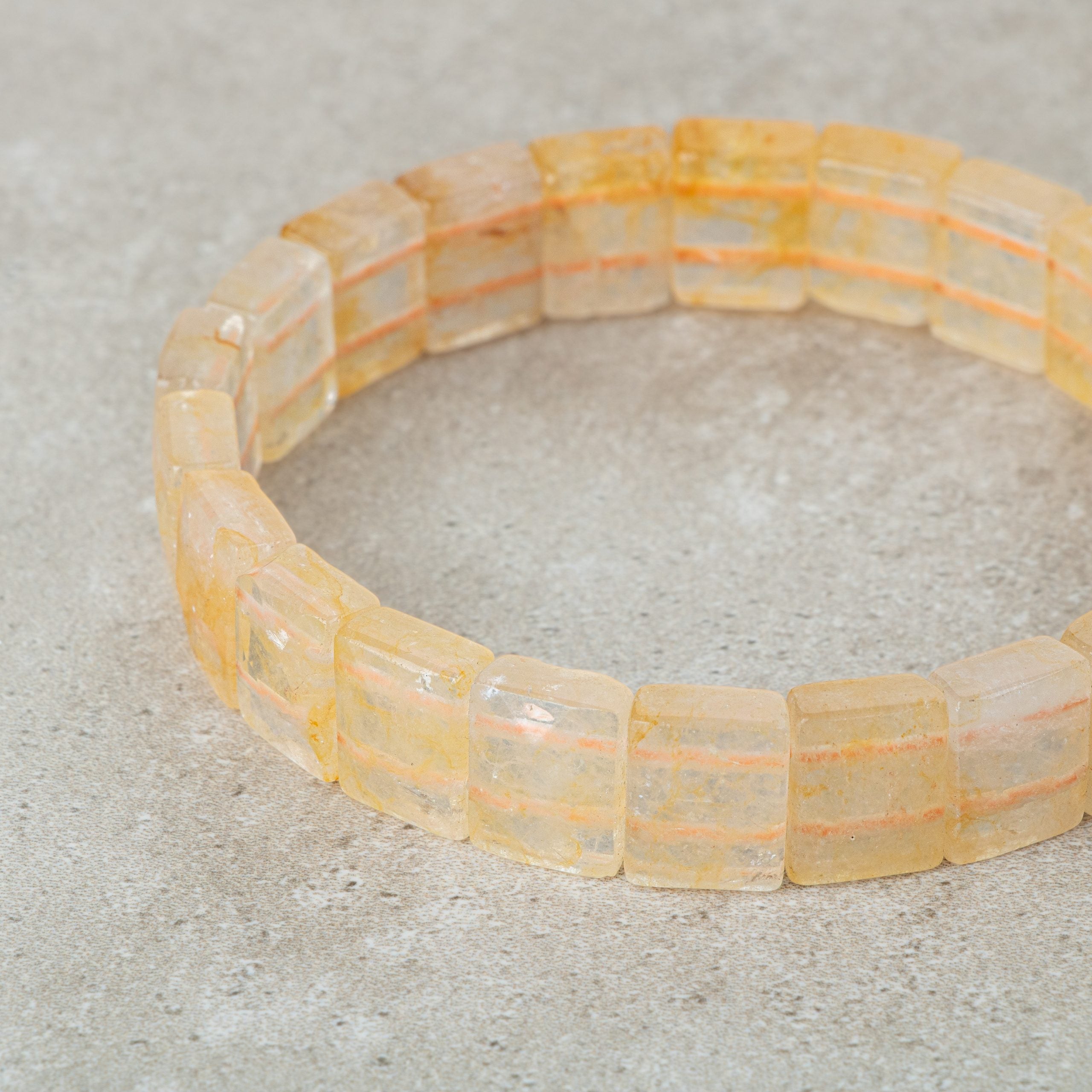 Certified Citrine Wide Cut Square Cut Natural Gemstone Bracelet
