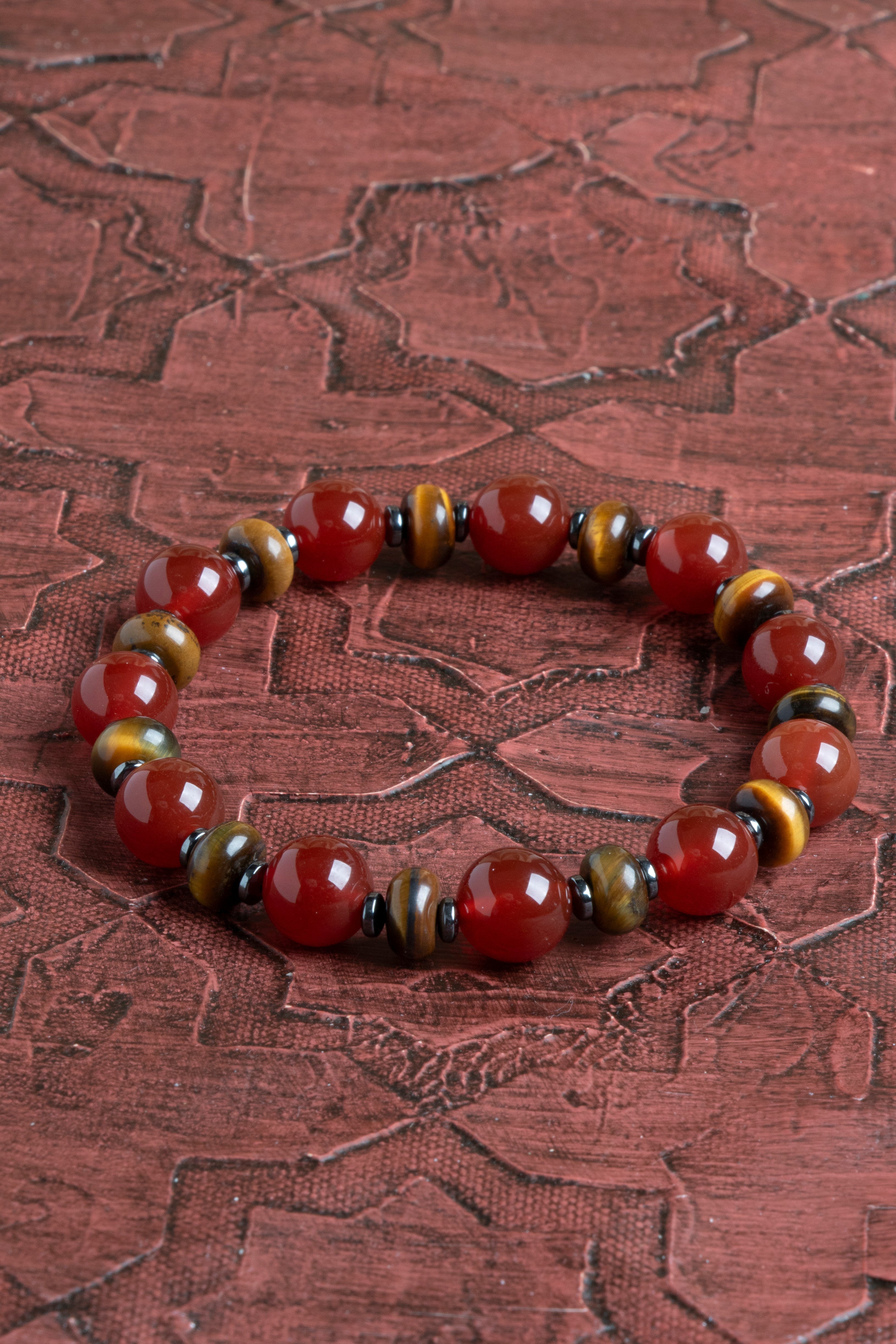 Laboratory Certified Agate & Hematite Natural Stone Bracelet