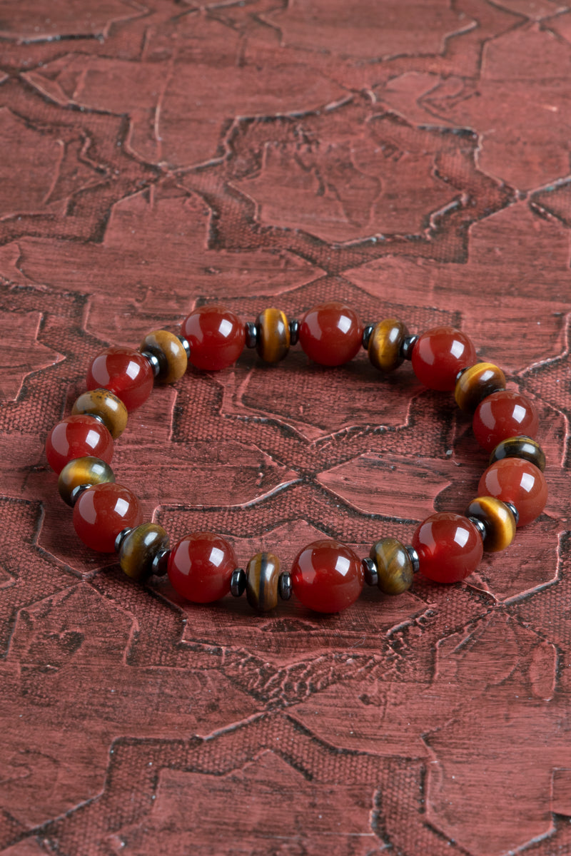 Laboratory Certified Agate & Hematite Natural Stone Bracelet