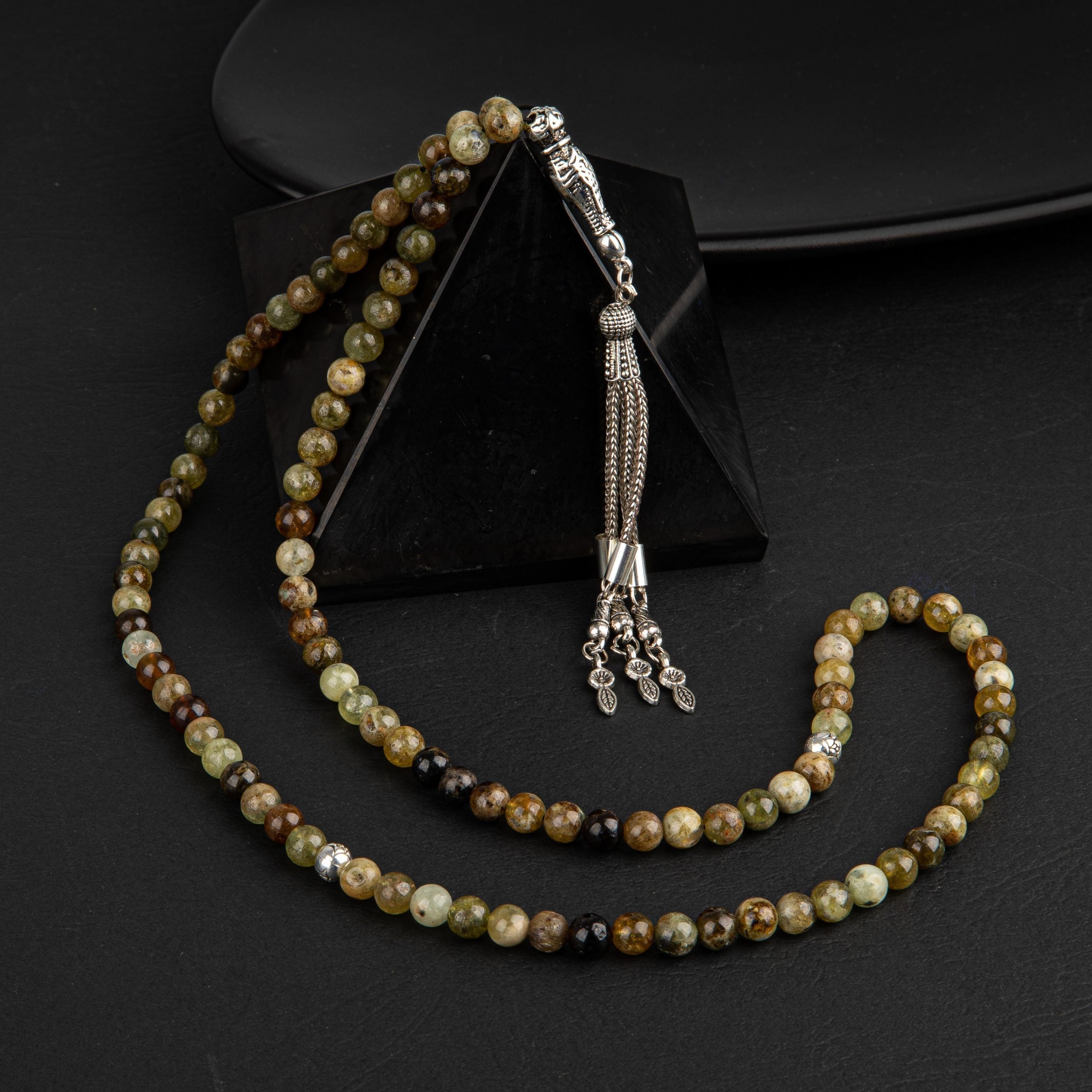 Tsavorite Garnet Natural Gemstone Prayer Beads 99-Bead – 6mm Handcrafted