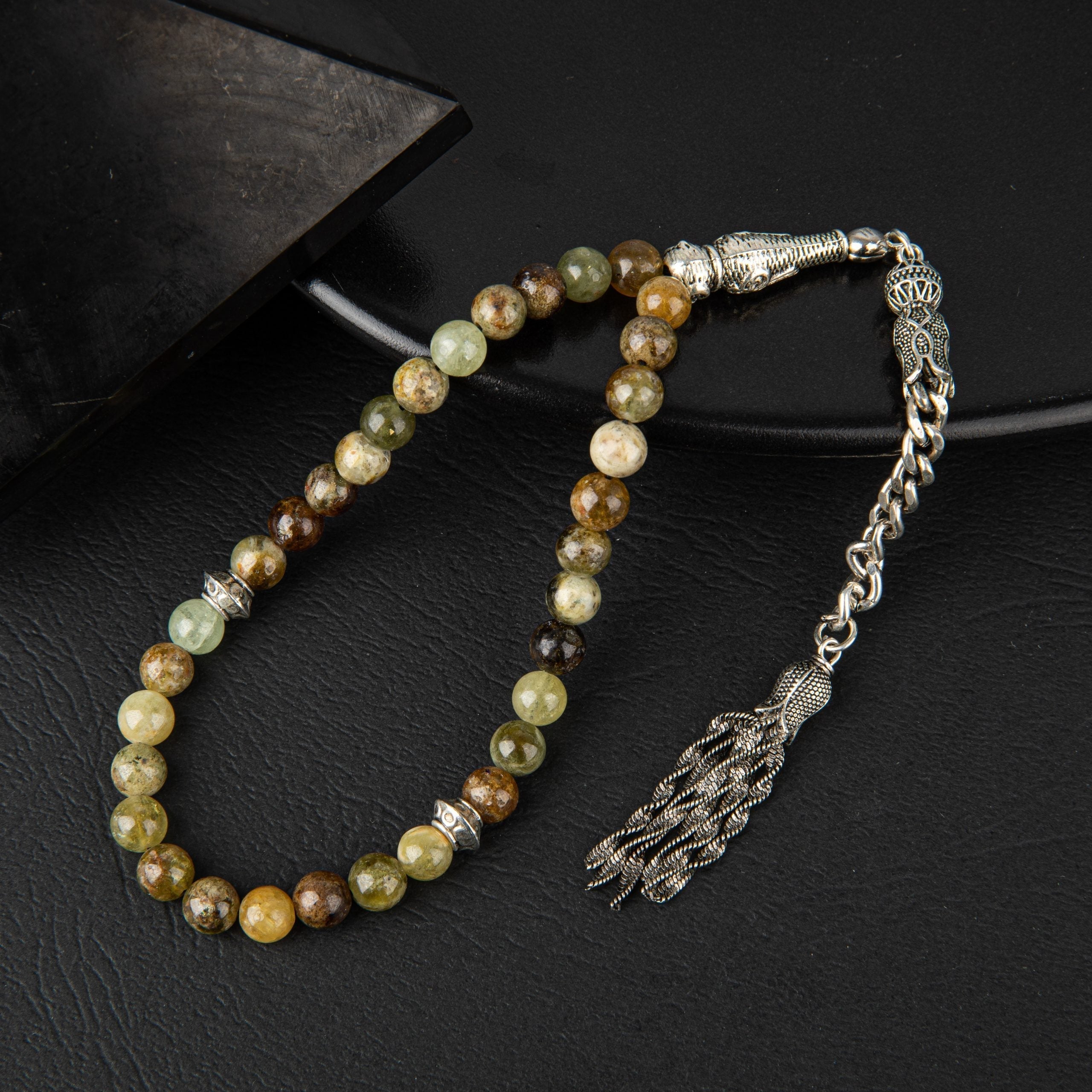 Tsavorite Garnet Natural Gemstone Prayer Beads 33-Bead – 6mm Handcrafted