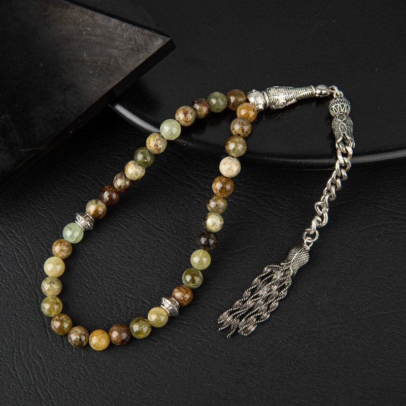 Laboratory Certified Tsavorite Garnet Natural Gemstone Prayer Beads 33-Bead – 6mm