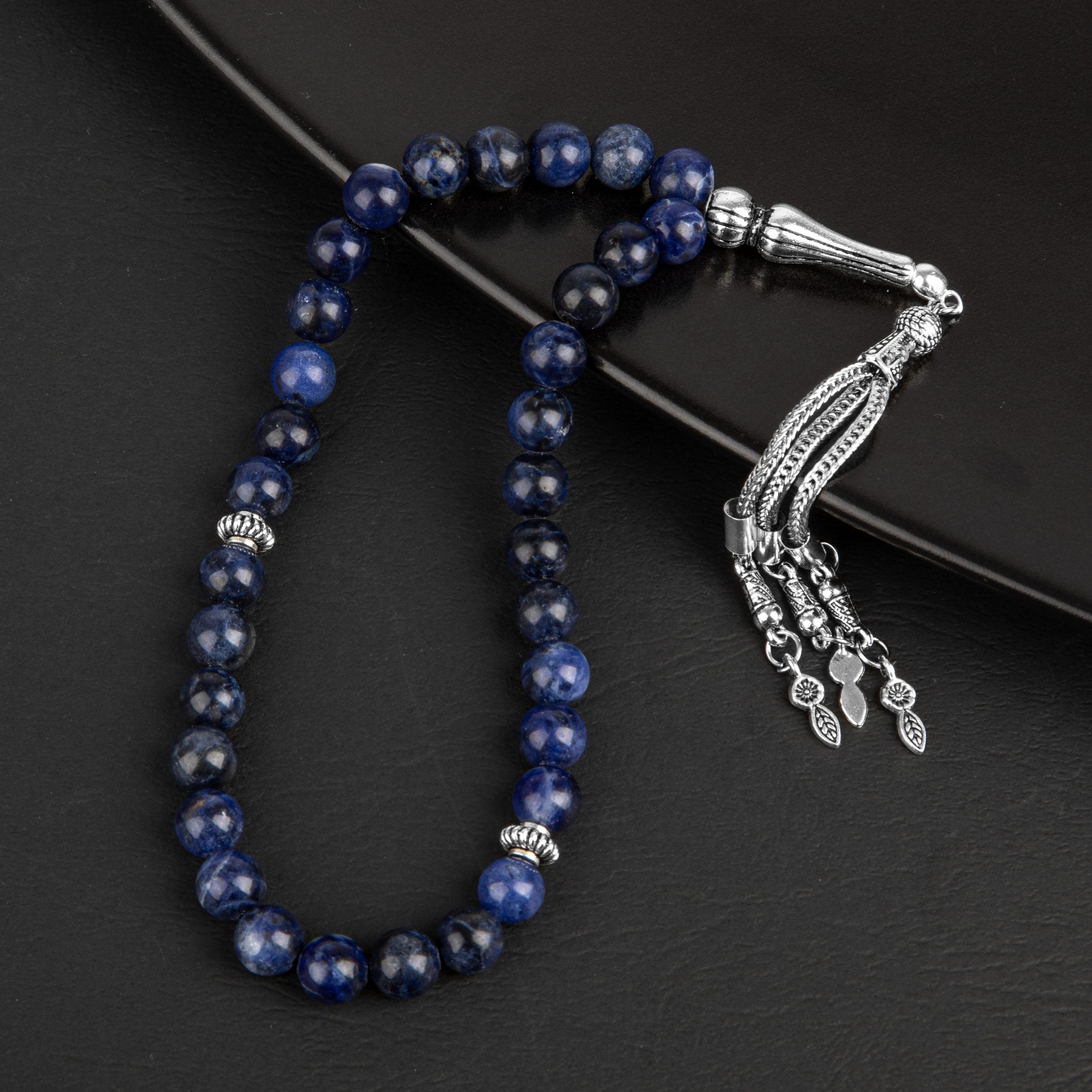 Sodalite Natural Gemstone Prayer Beads 33-Bead – 8mm Handcrafted