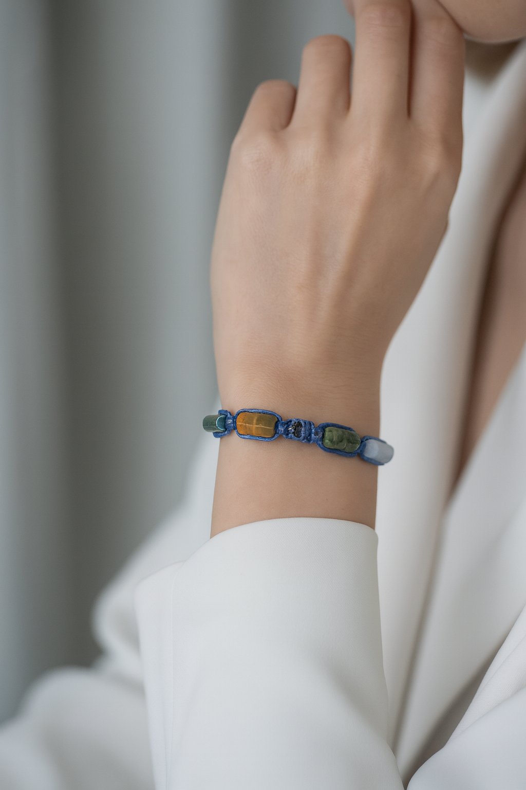 Laboratory Certified Sagittarius Zodiac Natural Stone Macramé Woven Bracelet