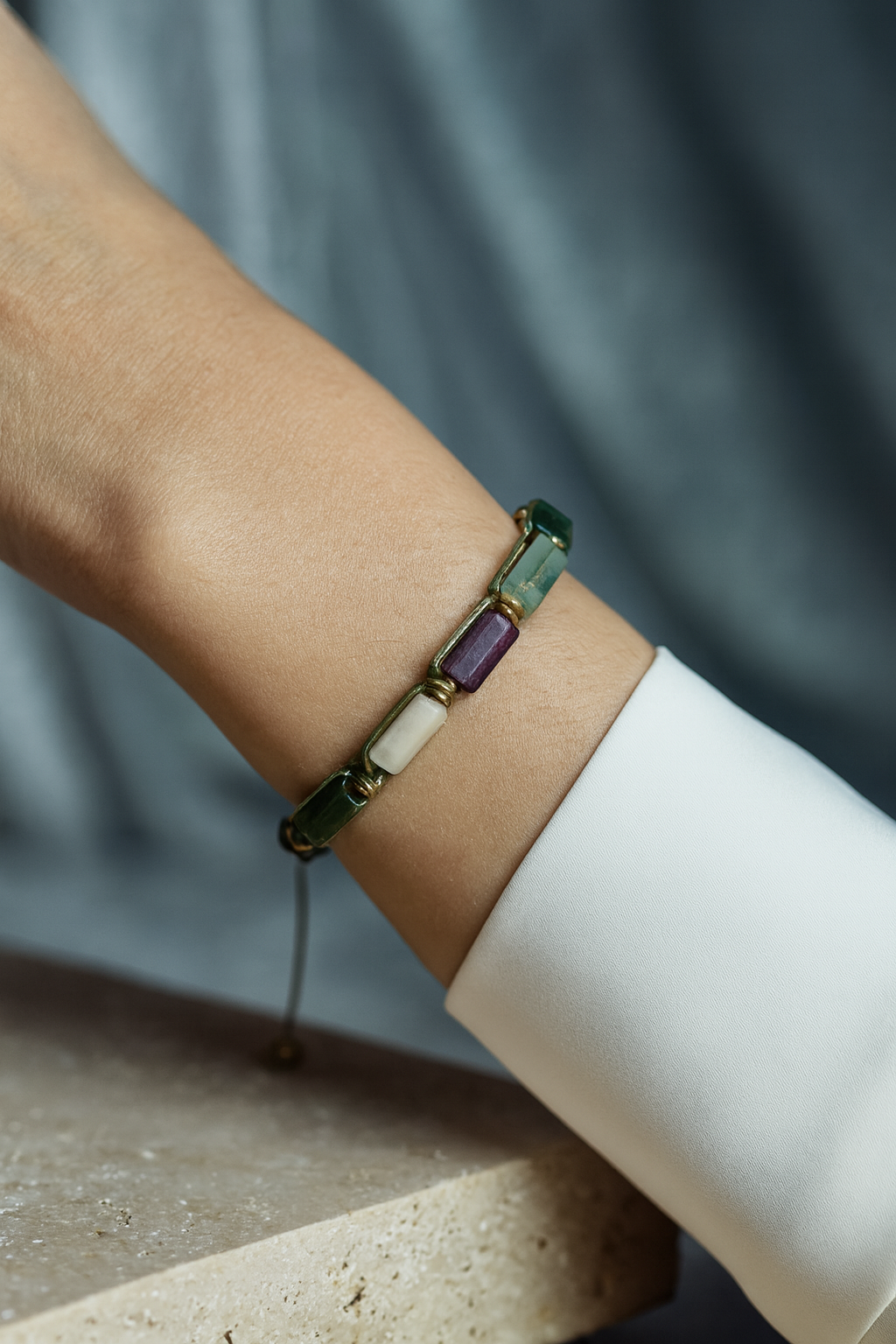 Laboratory Certified Cancer Zodiac Natural Stone Macramé Woven Bracelet