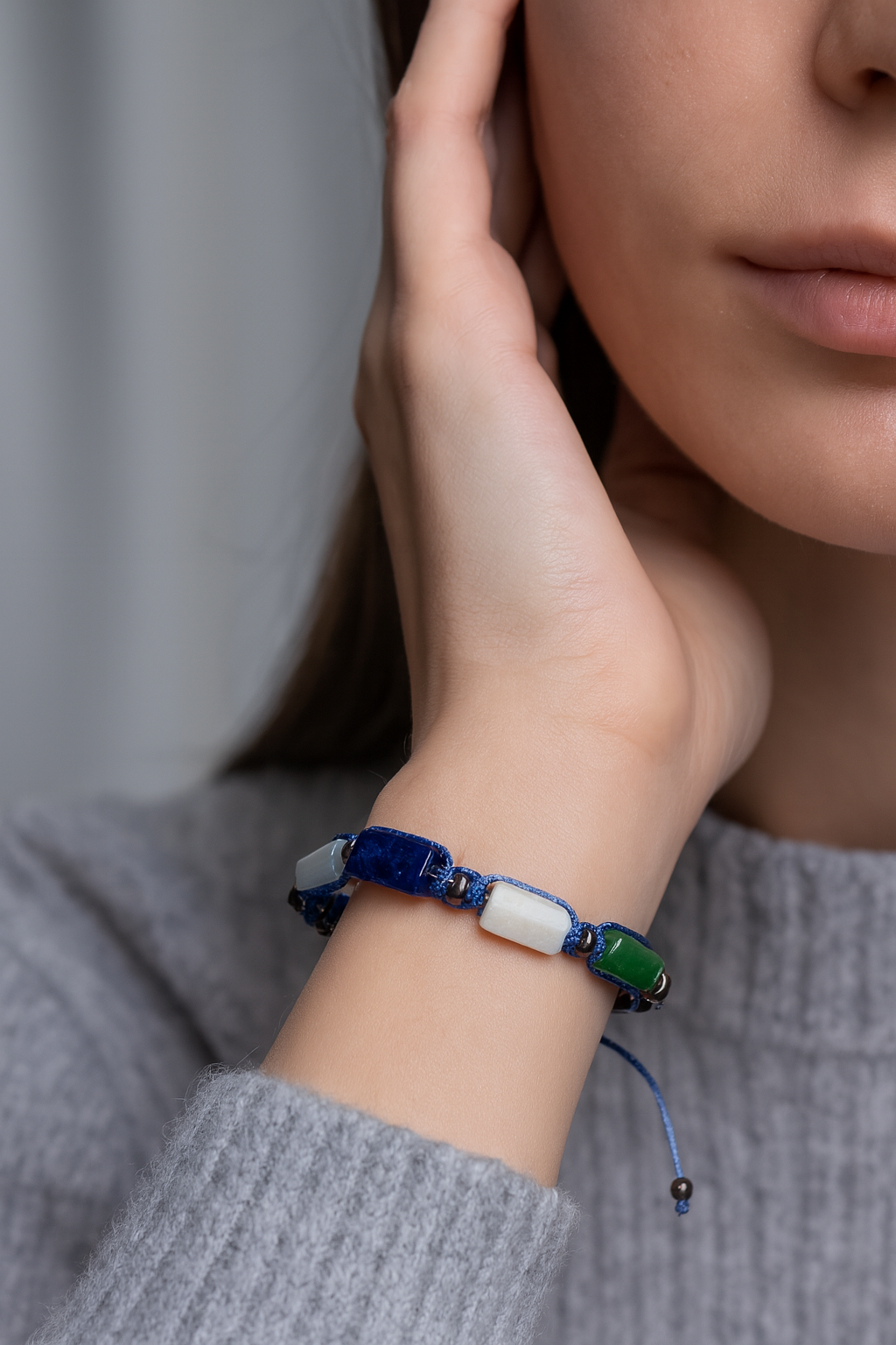 Laboratory Certified Libra Zodiac Natural Stone Macramé Woven Bracelet