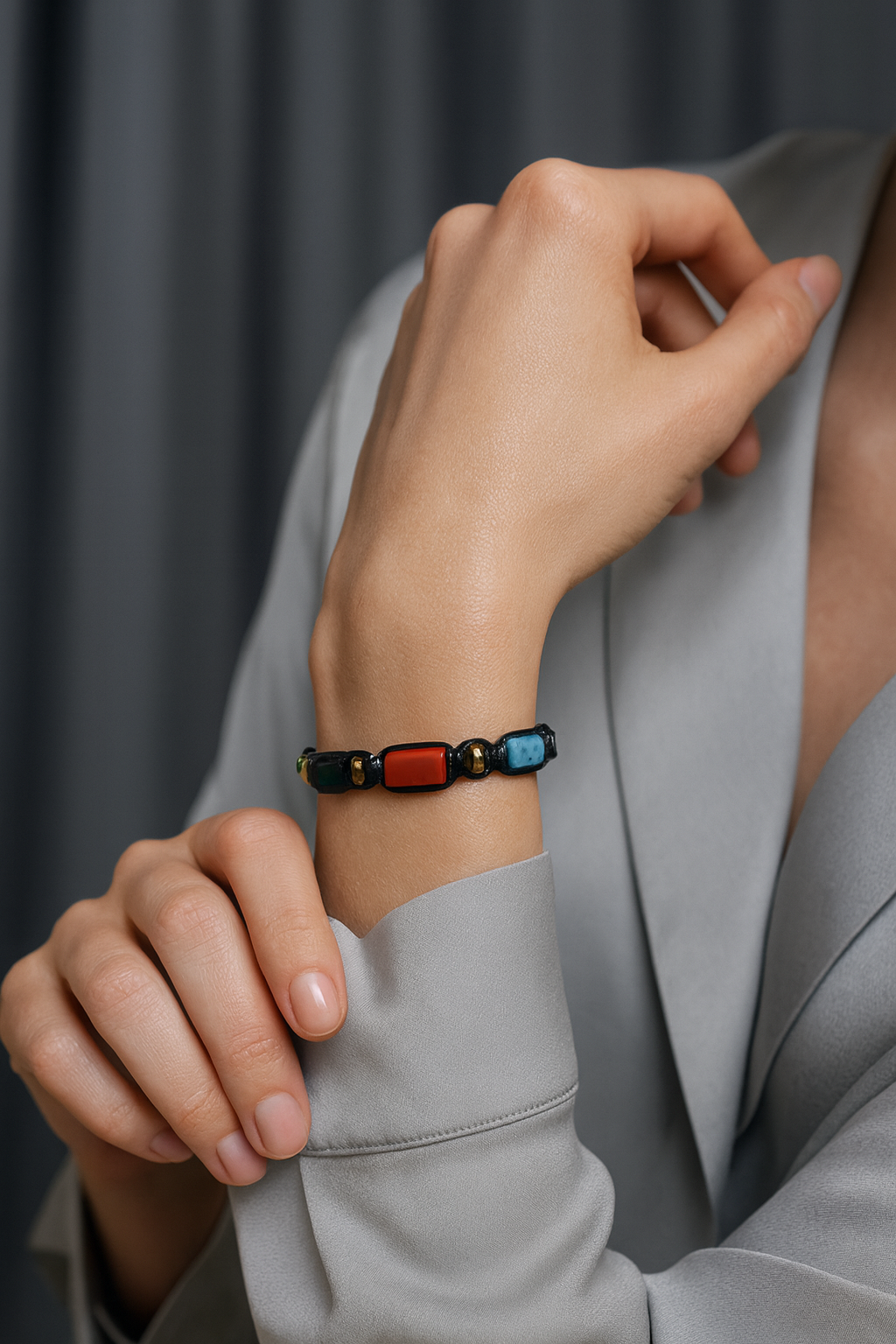 Laboratory Certified Scorpio Zodiac Natural Stone Macramé Woven Bracelet