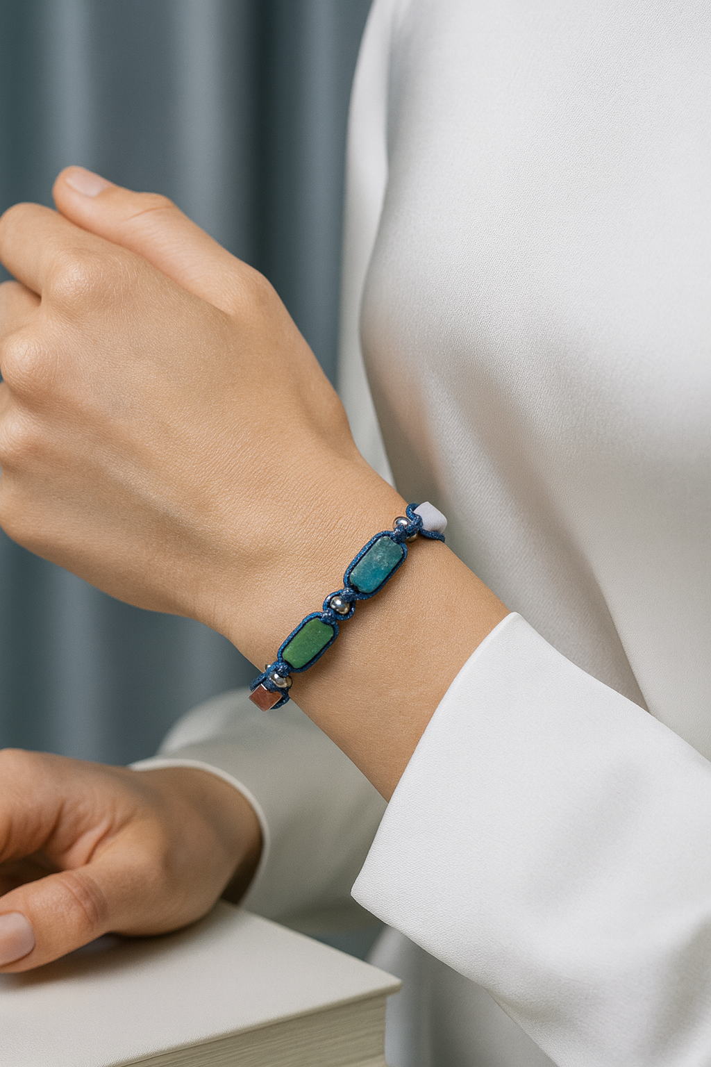 Laboratory Certified Aries Zodiac Natural Stone Macramé Woven Bracelet