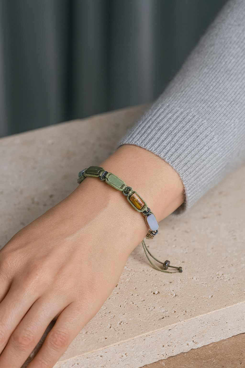 Laboratory Certified Taurus Zodiac Natural Stone Macramé Woven Bracelet