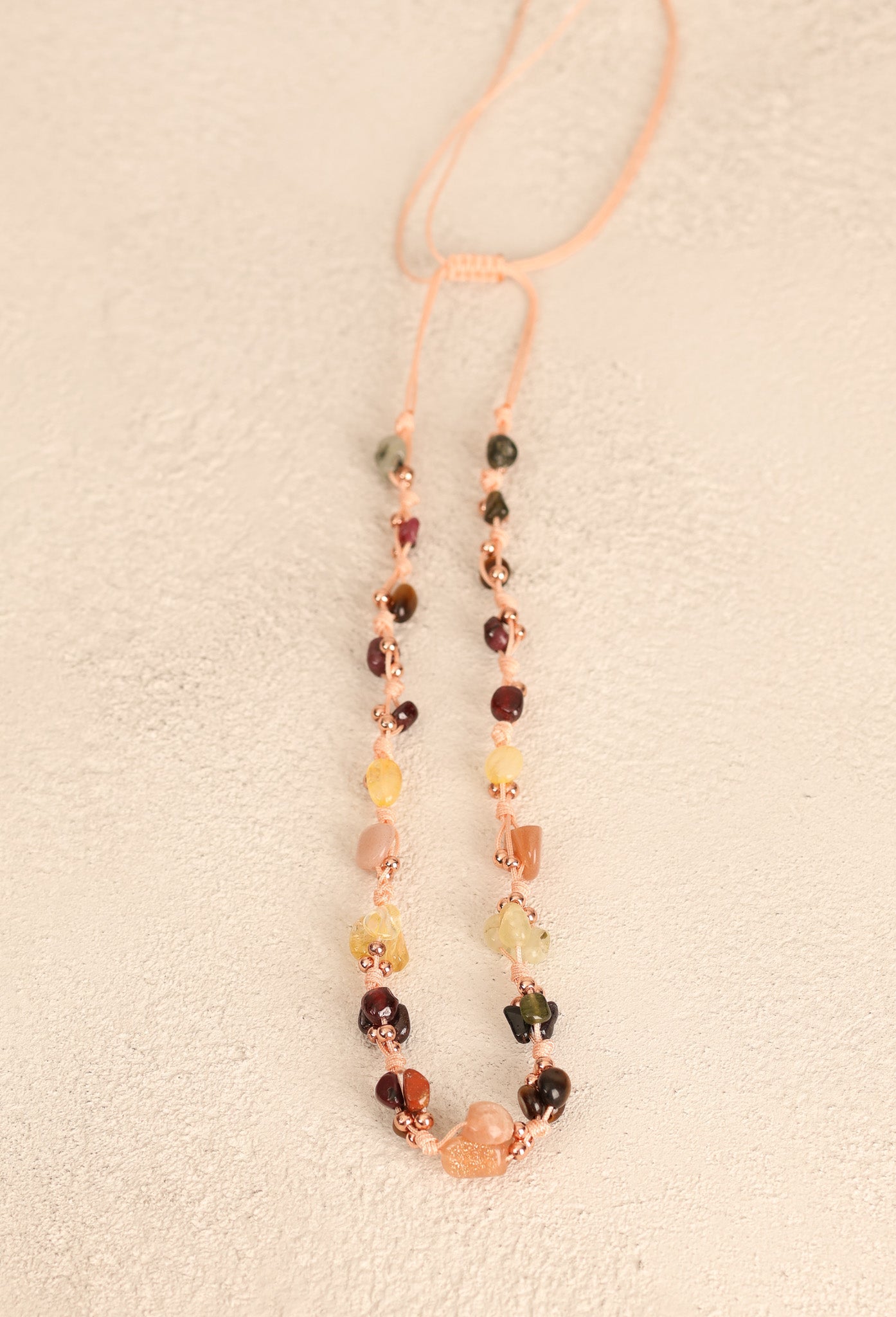 Laboratory Certified Leo Zodiac Natural Stone Macramé Woven Necklace