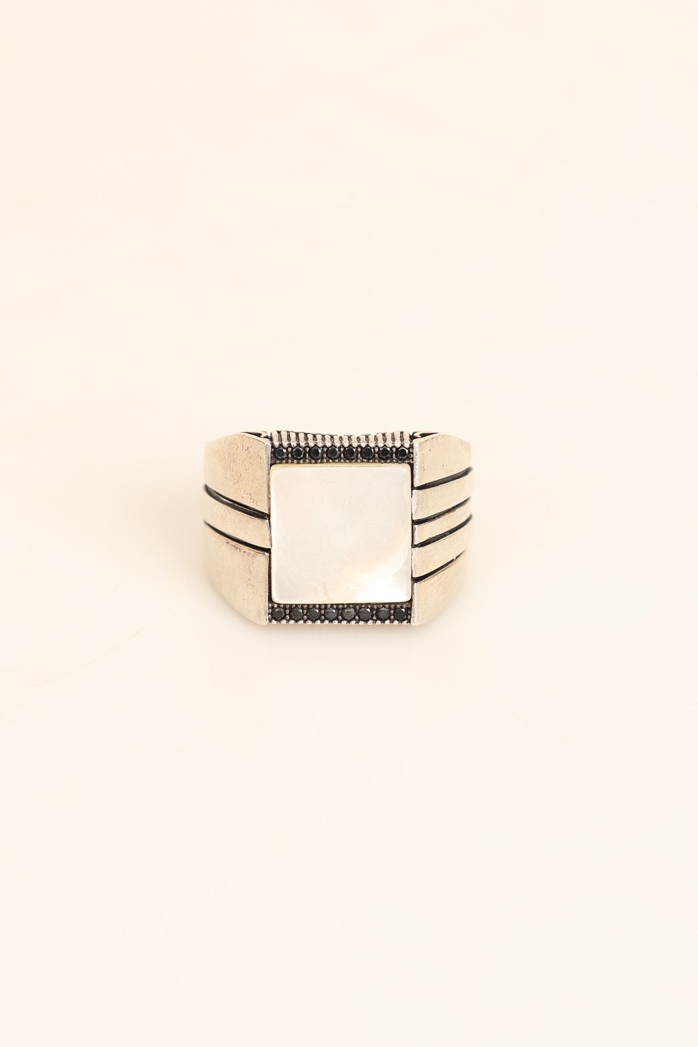 Laboratory Certified Natural Mother of Pearl 925 Sterling Silver Ring