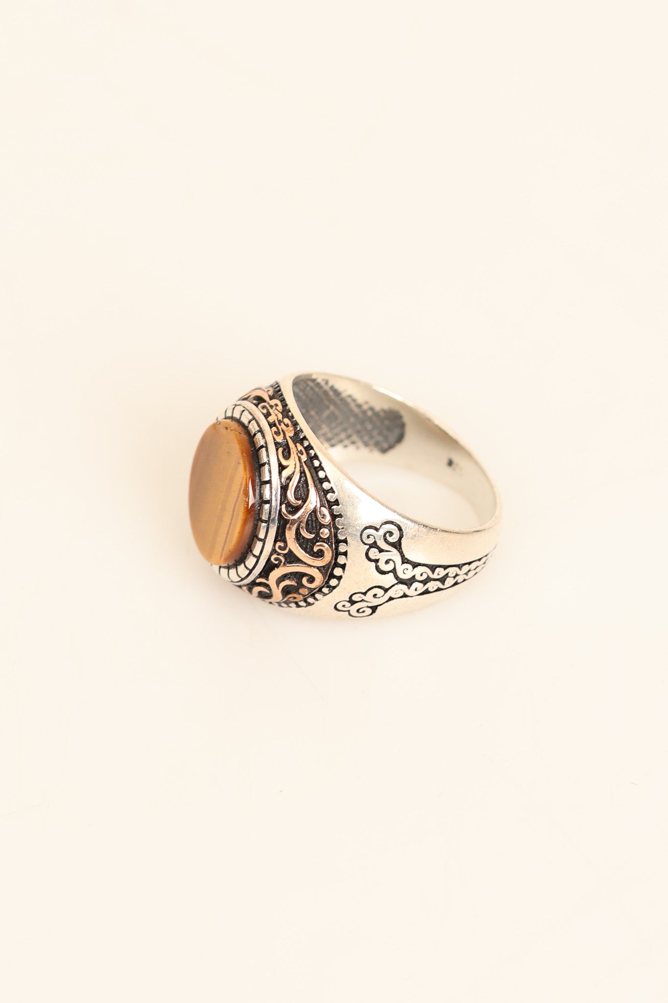 Laboratory Certified Natural Tiger’s Eye 925 Sterling Silver Ring