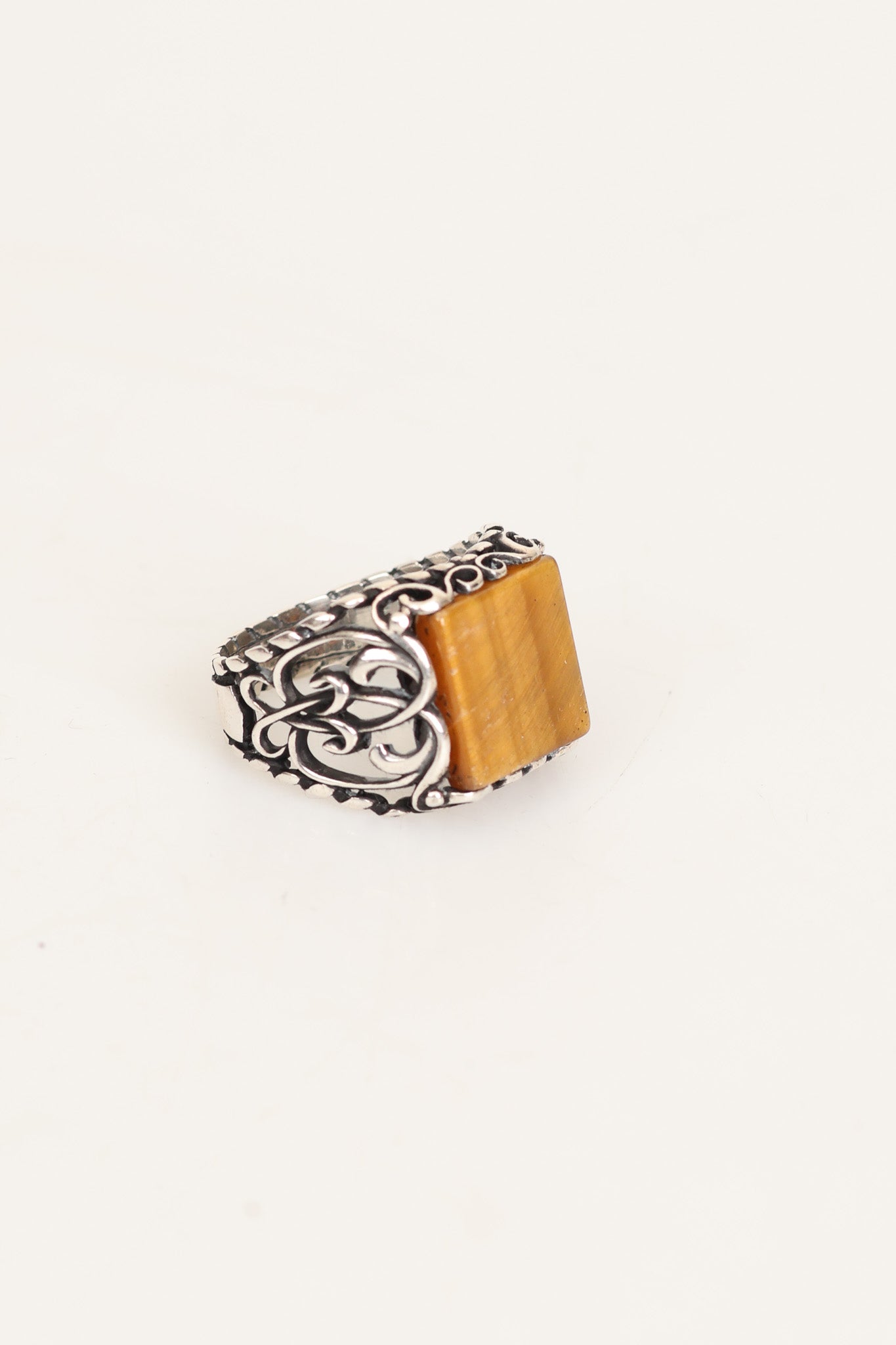 Laboratory Certified Natural Tiger’s Eye 925 Sterling Silver Ring