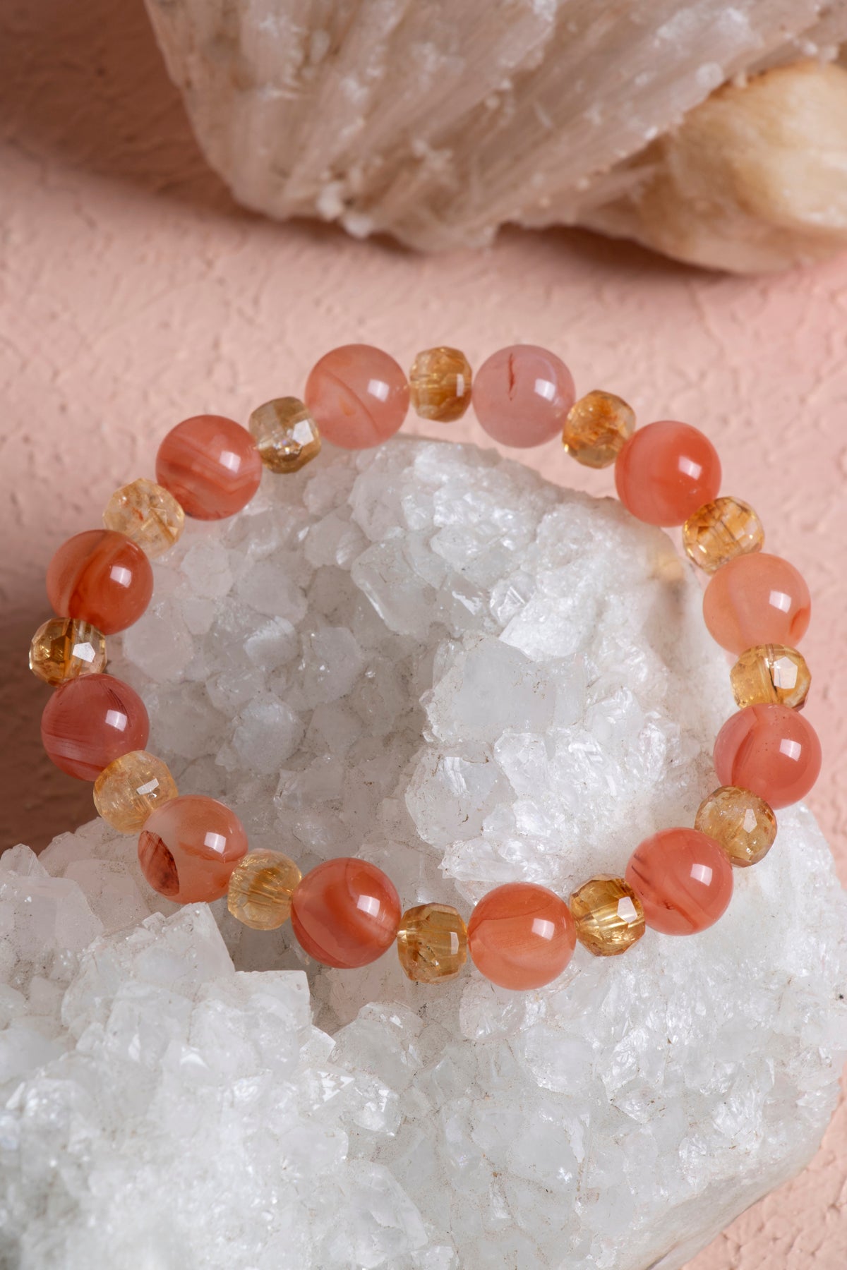 Laboratory Certified Agate & Citrine Natural Stone Bracelet