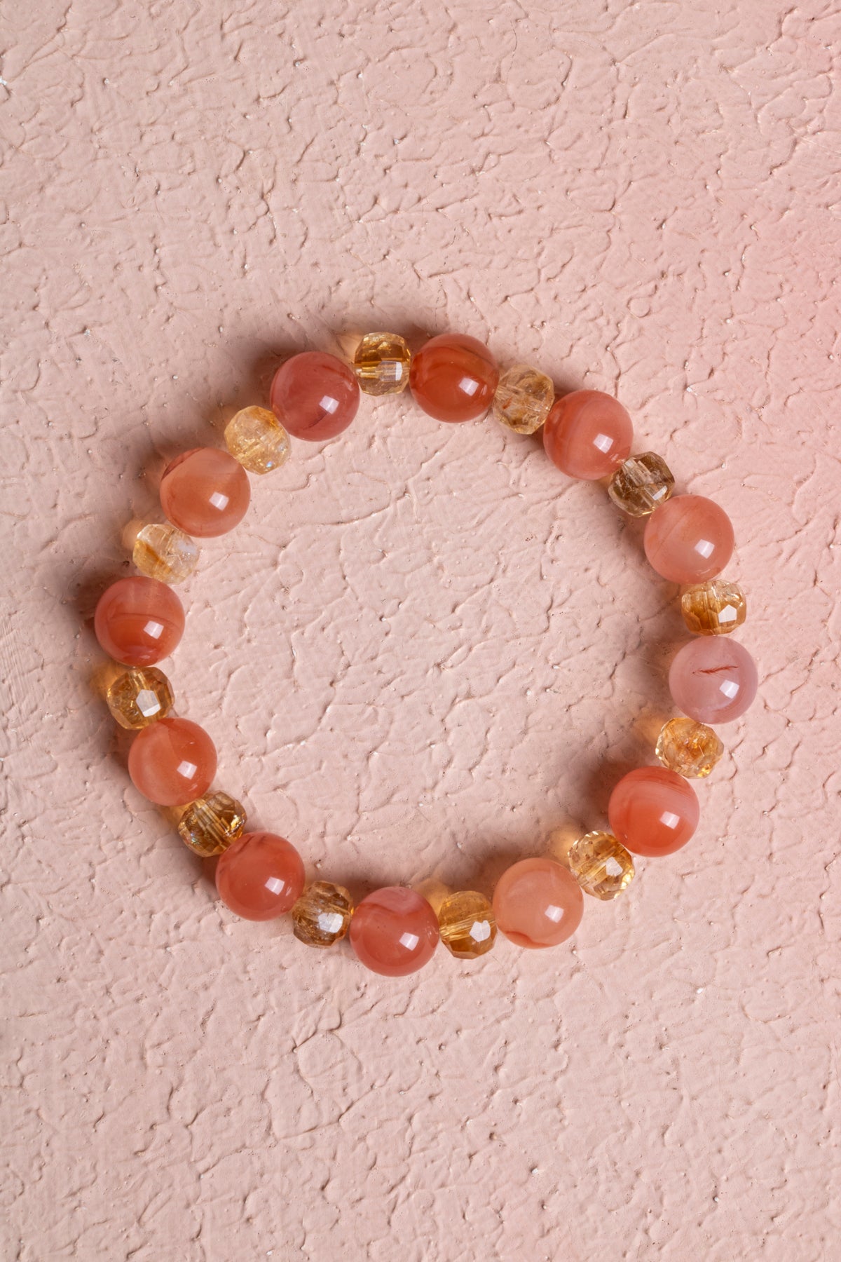 Laboratory Certified Agate & Citrine Natural Stone Bracelet