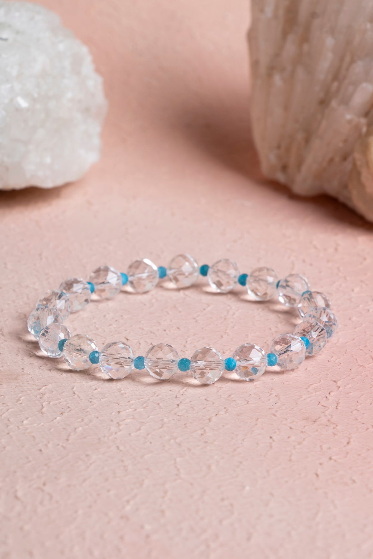 Laboratory Certified Amazonite & Crystal Quartz Natural Stone Bracelet