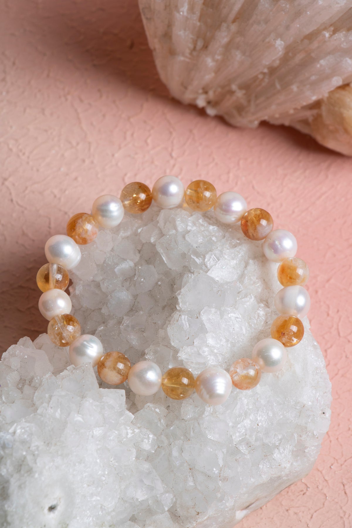 Laboratory Certified Pearl & Citrine Natural Stone Bracelet
