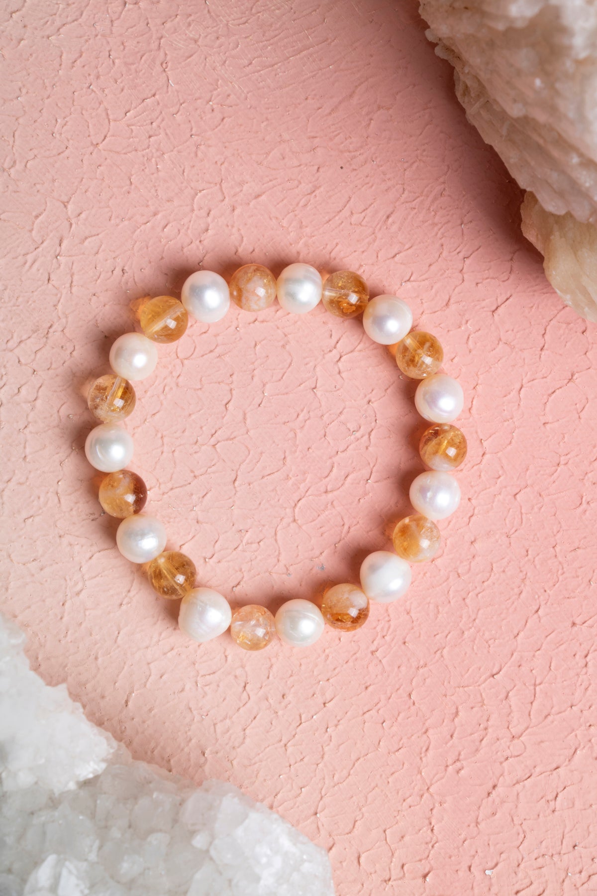 Laboratory Certified Pearl & Citrine Natural Stone Bracelet