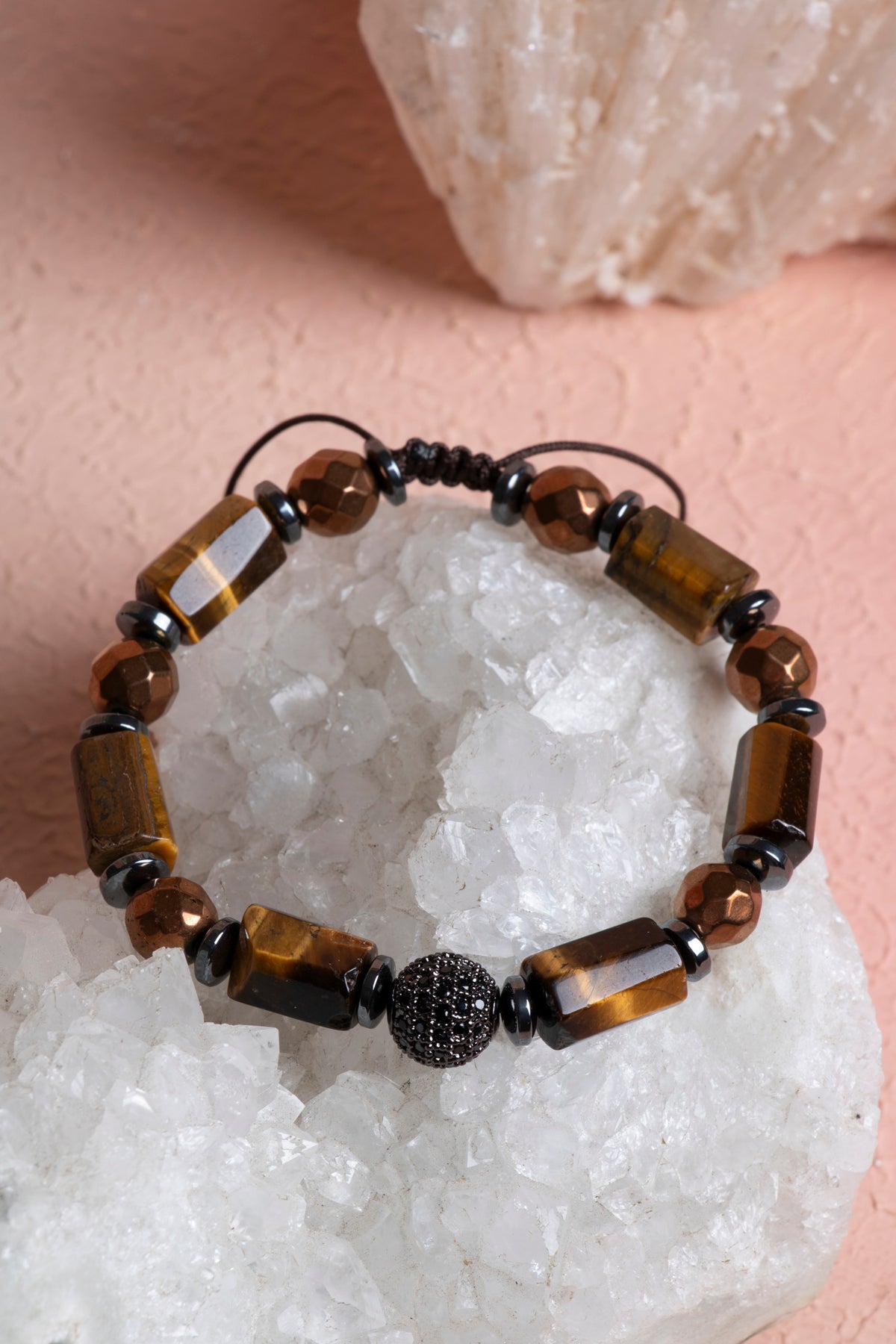 Laboratory Certified Tiger’s Eye & Hematite Natural Stone Bracelet