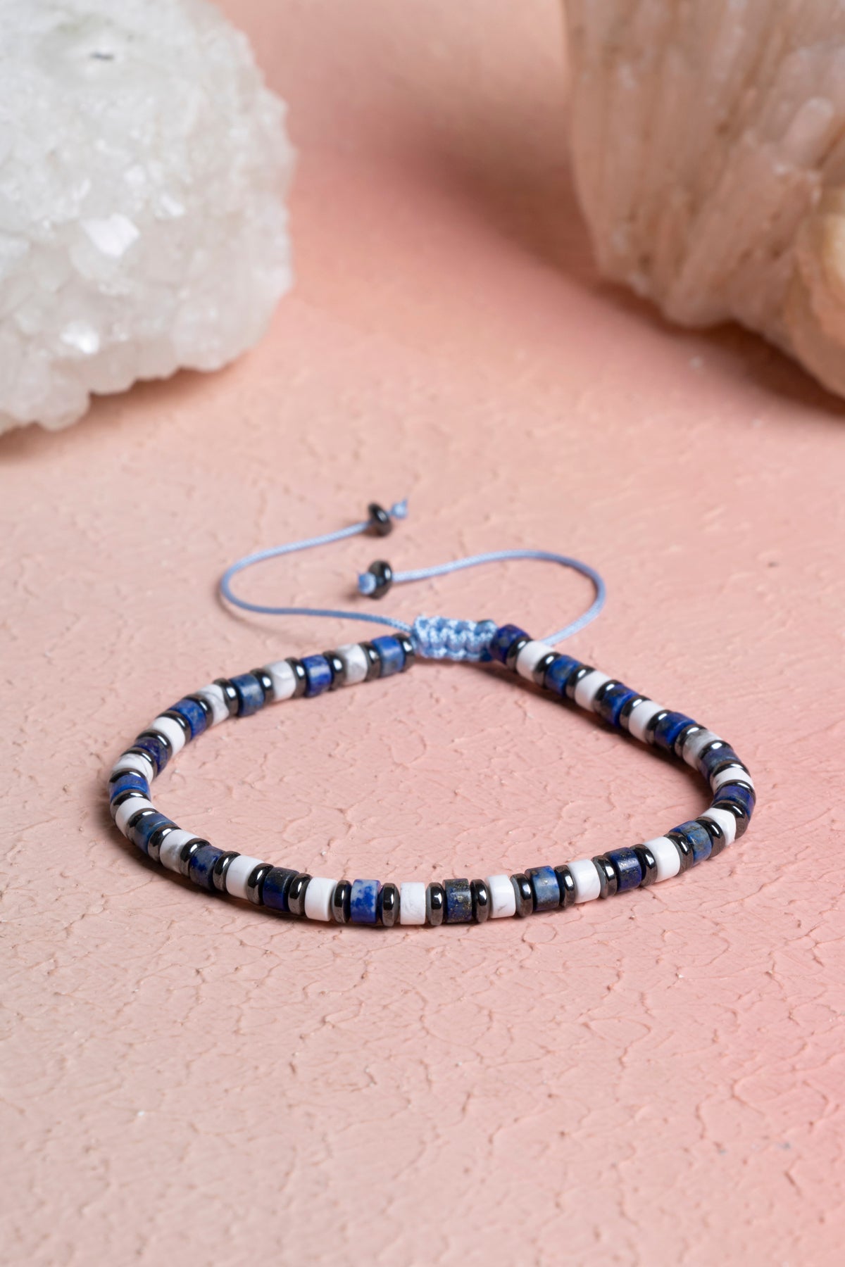 Laboratory Certified Howlite & Lapis Lazuli Natural Stone Bracelet