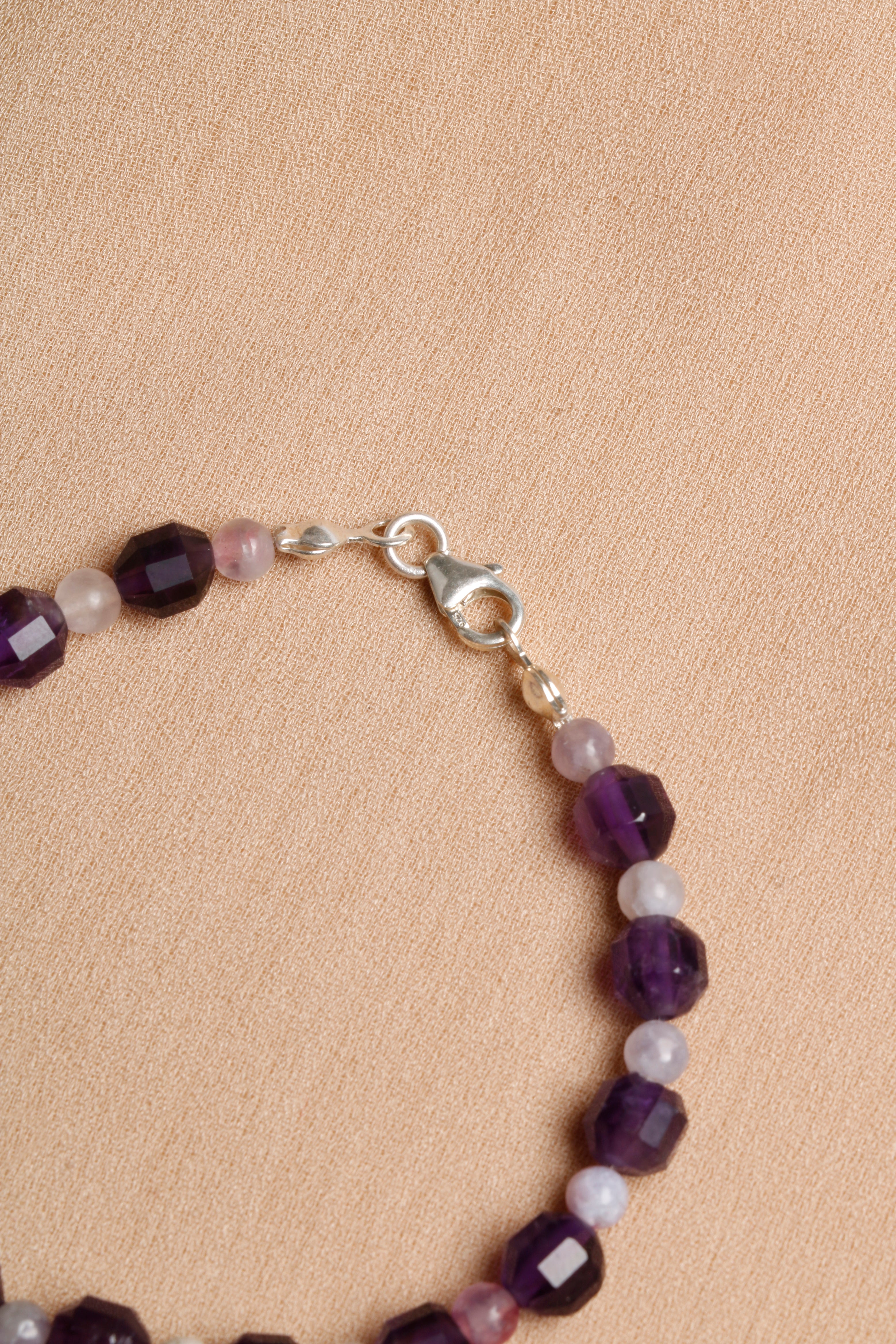 Laboratory Certified Amethyst & Aquamarine Natural Stone Bracelet