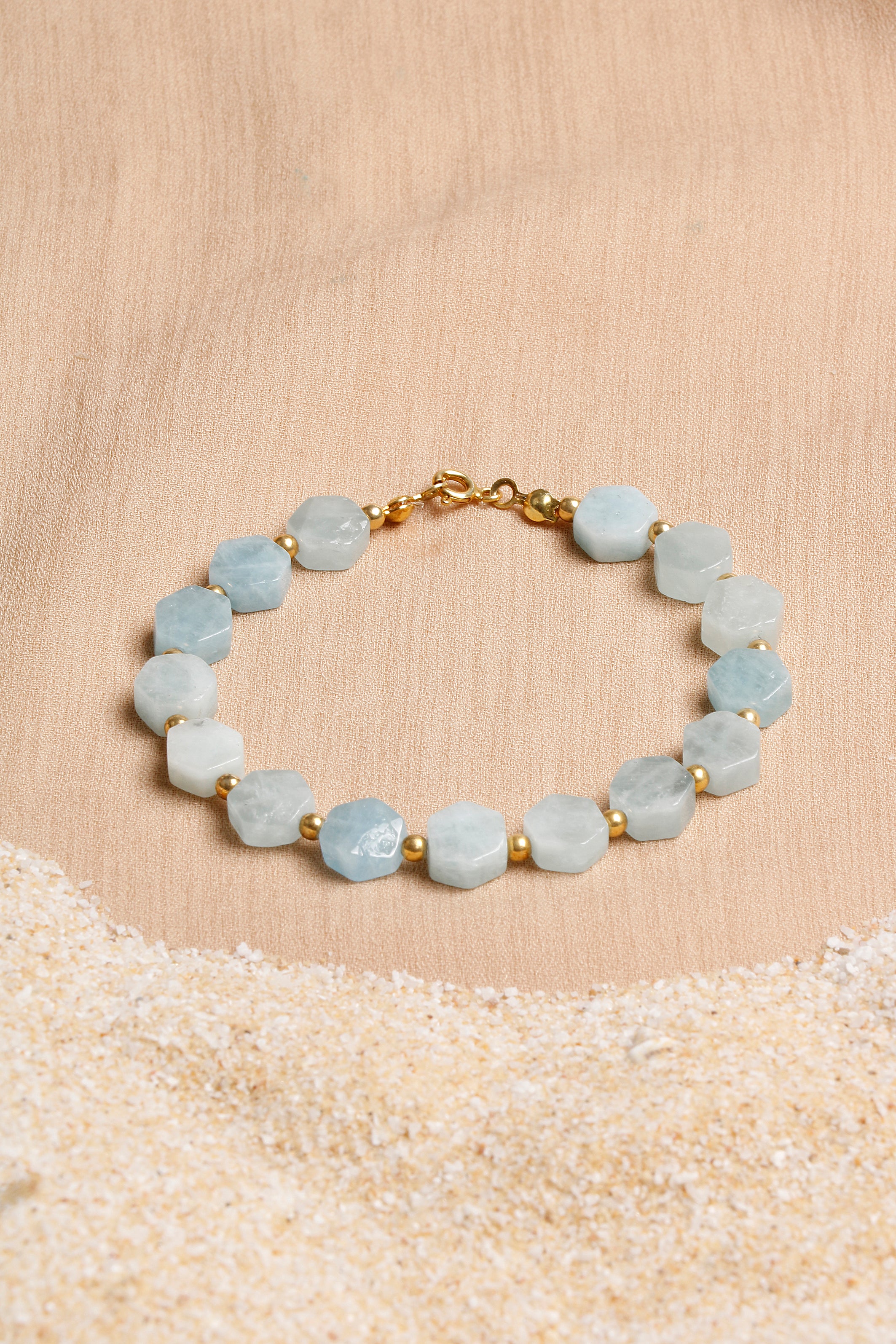 Laboratory Certified Aquamarine Natural Stone Bracelet