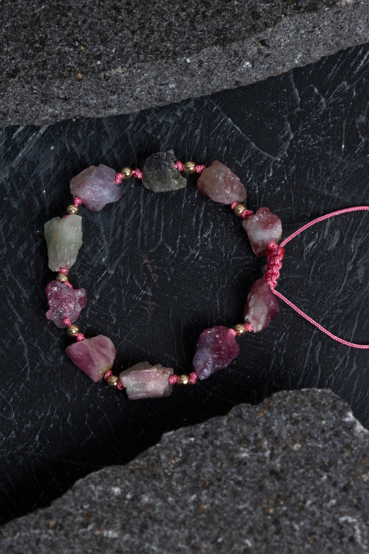 Laboratory Certified Tourmaline & Hematite Natural Stone Bracelet