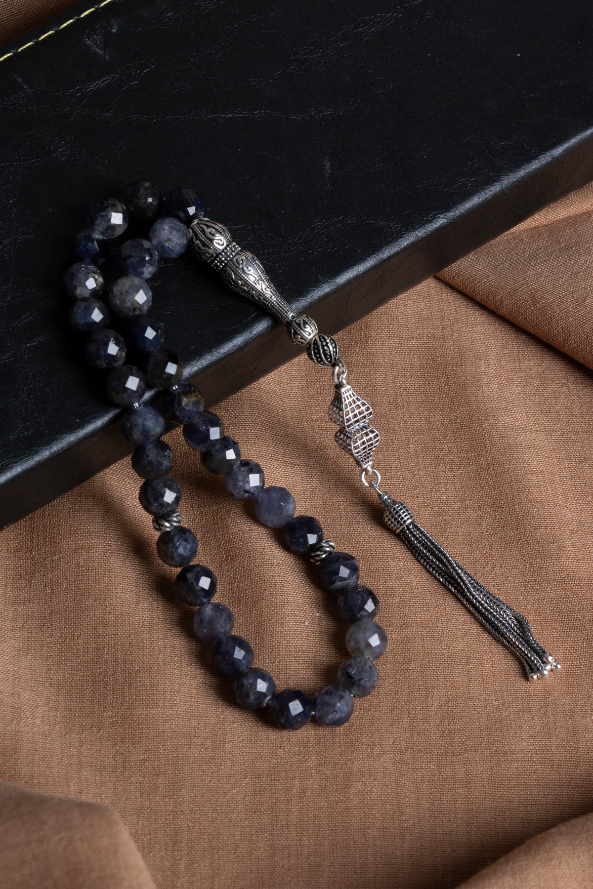 Laboratory Certified Dumortierite Natural Stone Prayer Beads 33 Beads – 8 mm