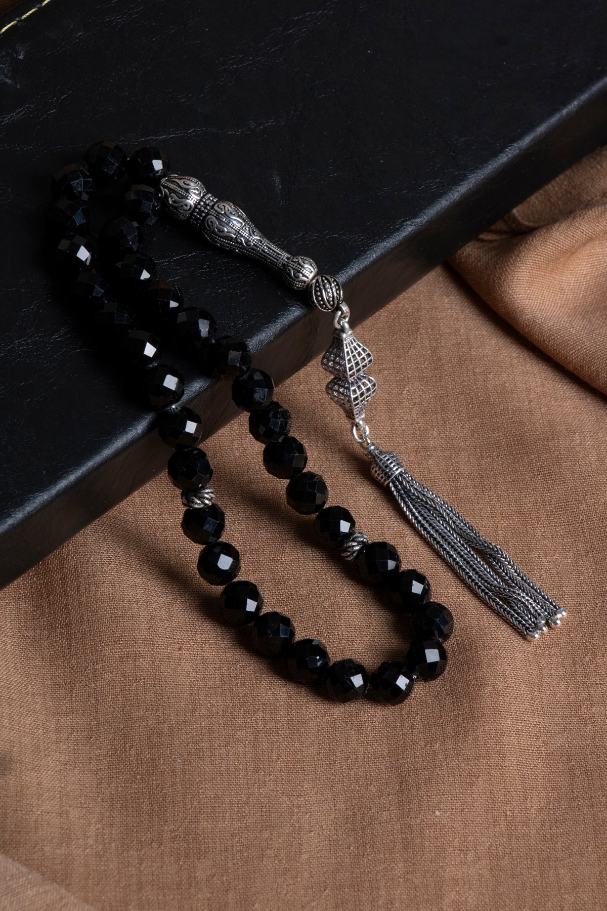Laboratory Certified Obsidian Natural Stone Prayer Beads 33 Beads – 8 mm
