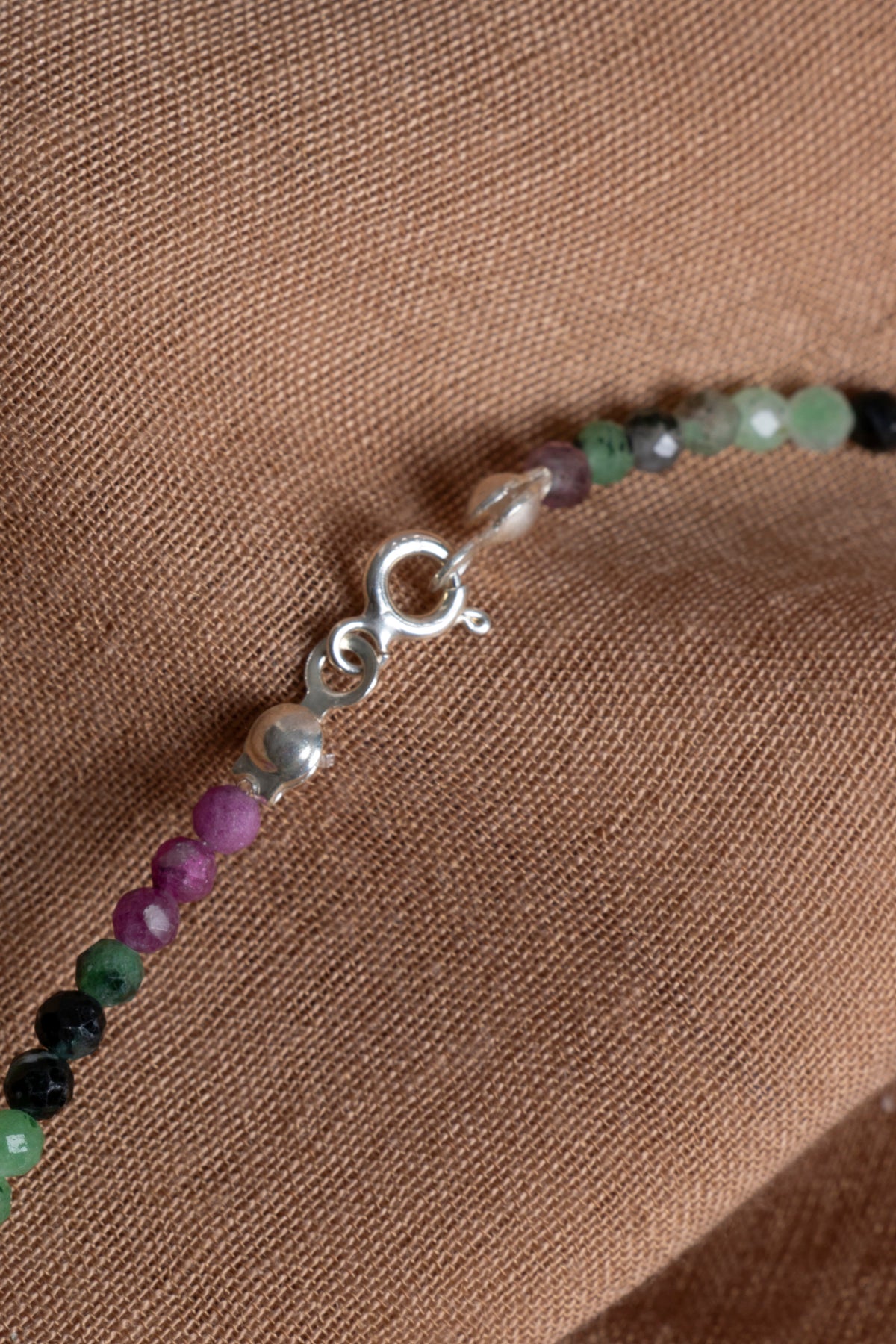 Laboratory Certified Anyolite Natural Stone 925 Sterling Silver Necklace