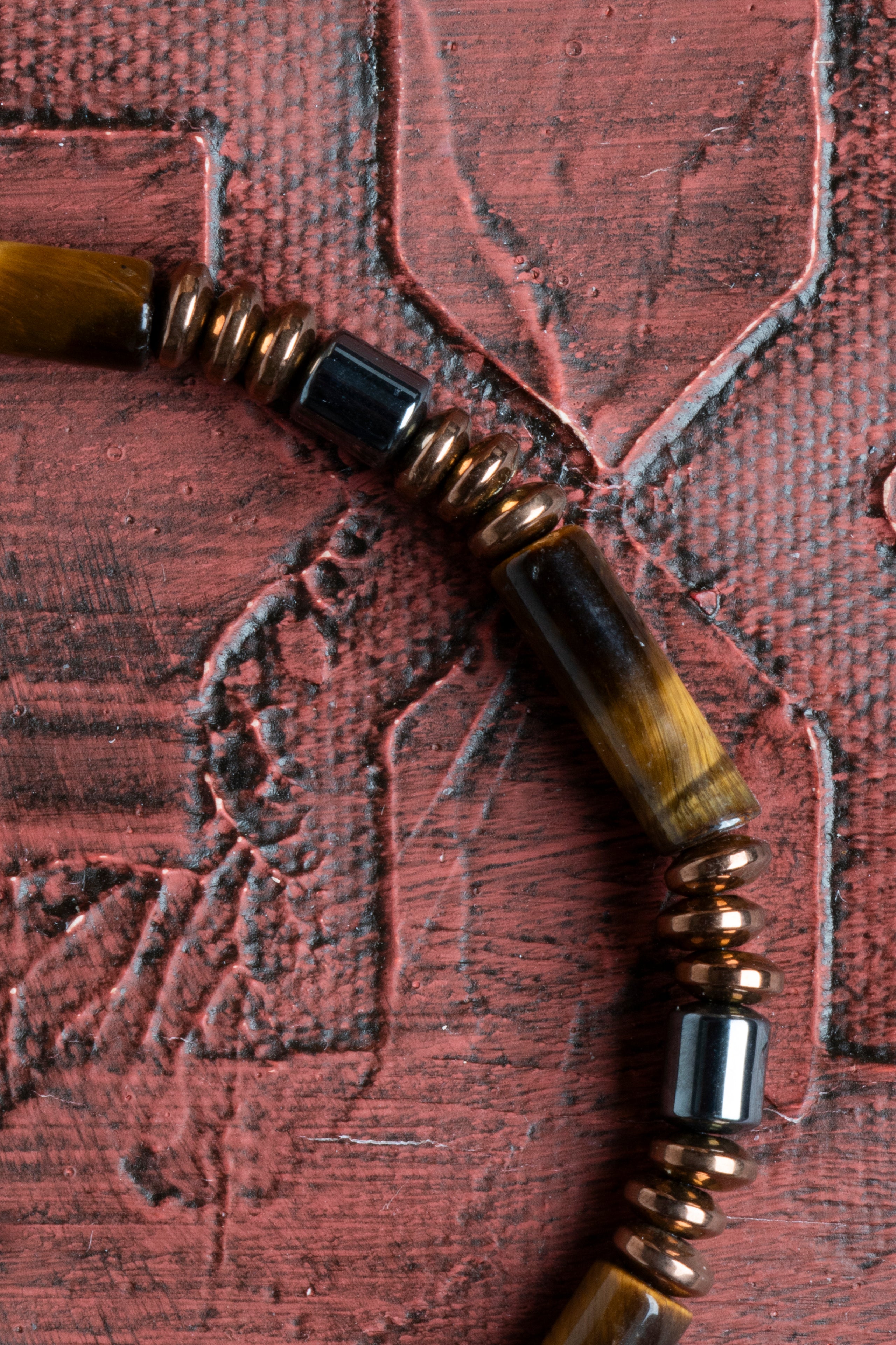 Laboratory Certified Ruby, Tiger’s Eye & Hematite Natural Stone Bracelet