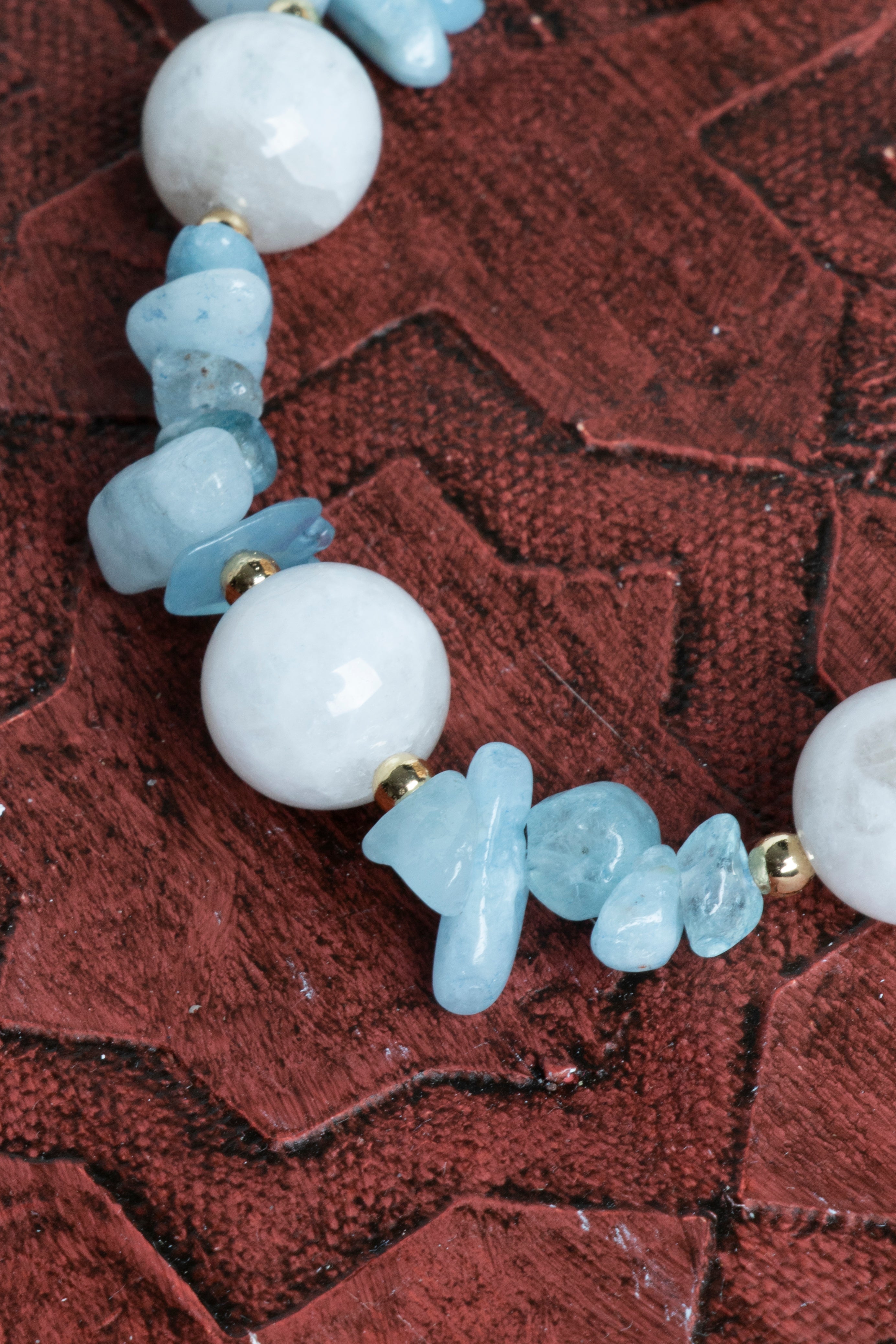 Laboratory Certified Moonstone & Aquamarine Natural Stone Bracelet