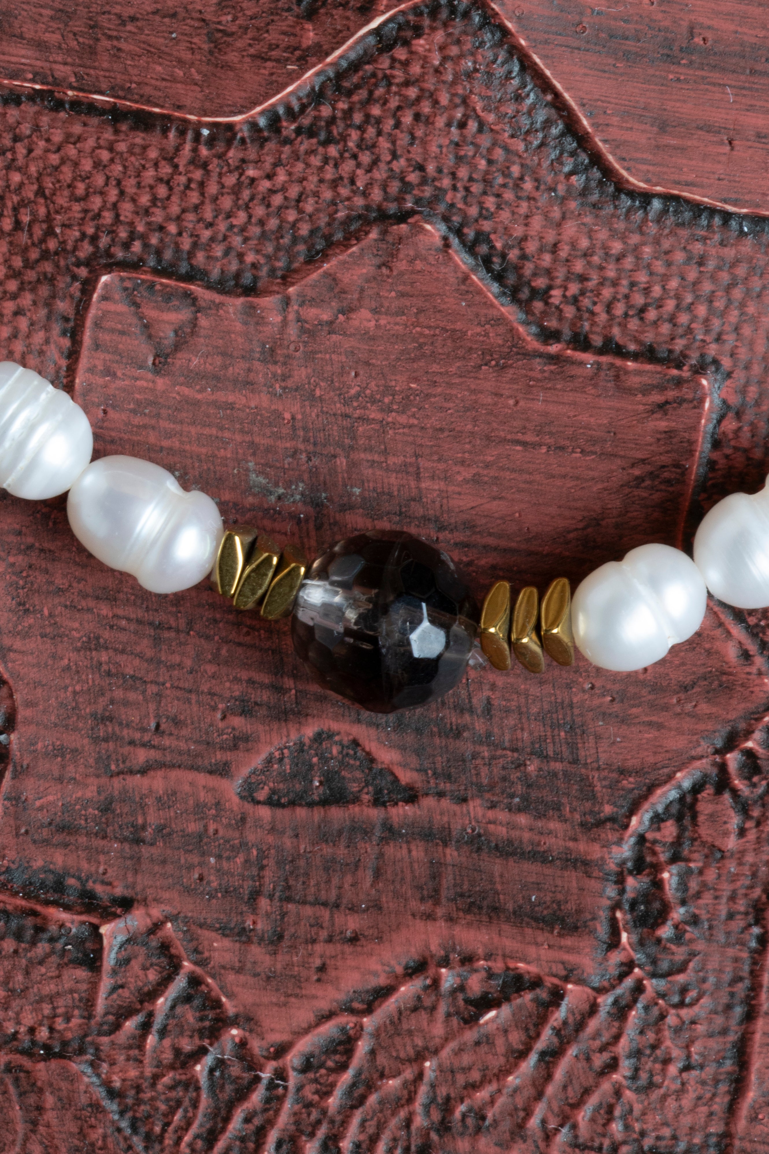 Laboratory Certified Pearl & Smoky Quartz Natural Stone Bracelet
