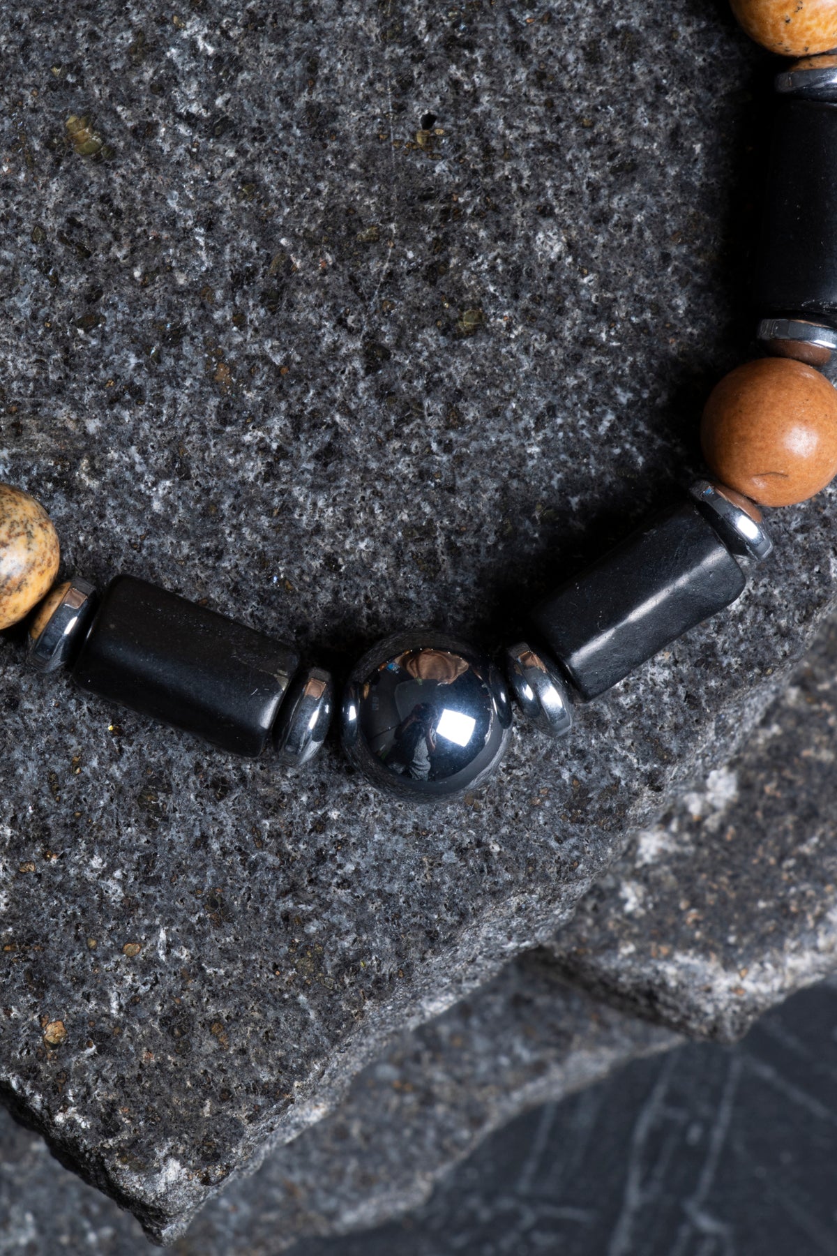 Laboratory Certified Jasper & Shungite Natural Stone Bracelet