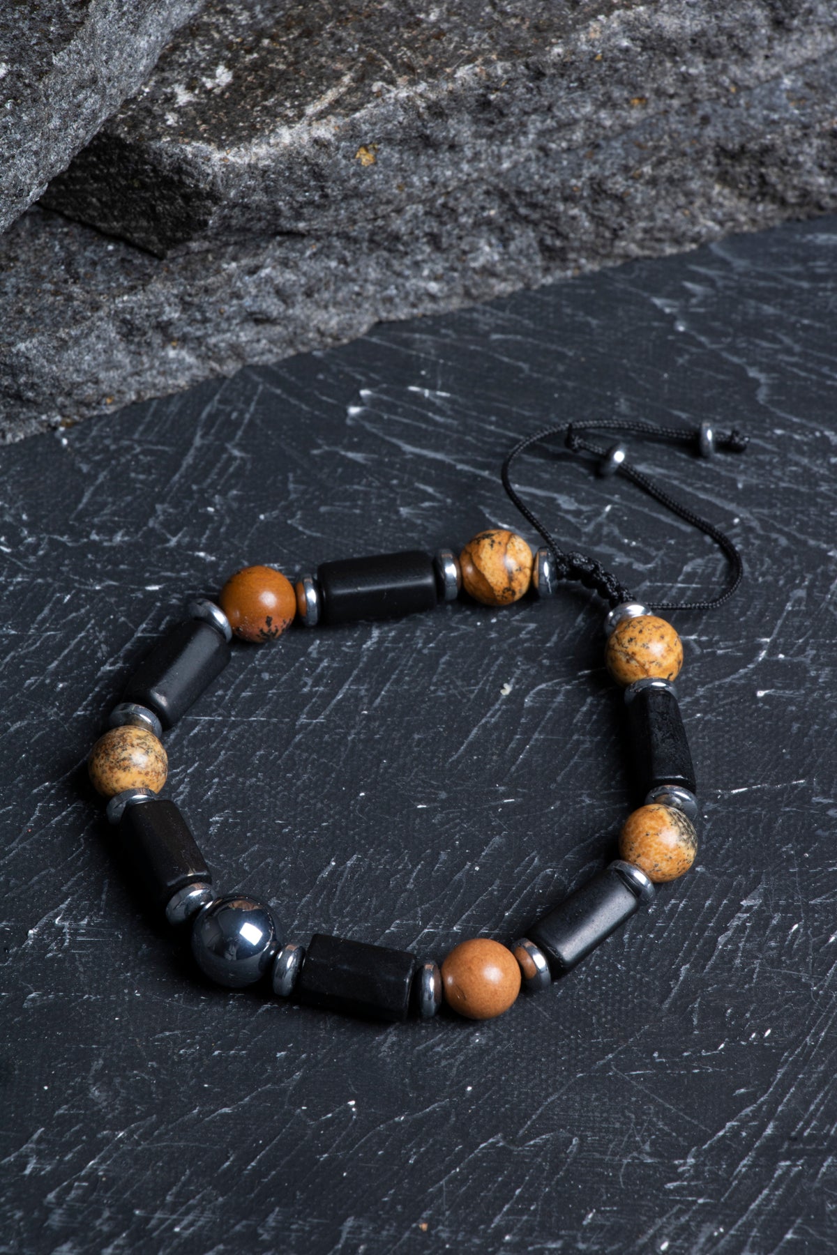 Laboratory Certified Jasper & Shungite Natural Stone Bracelet