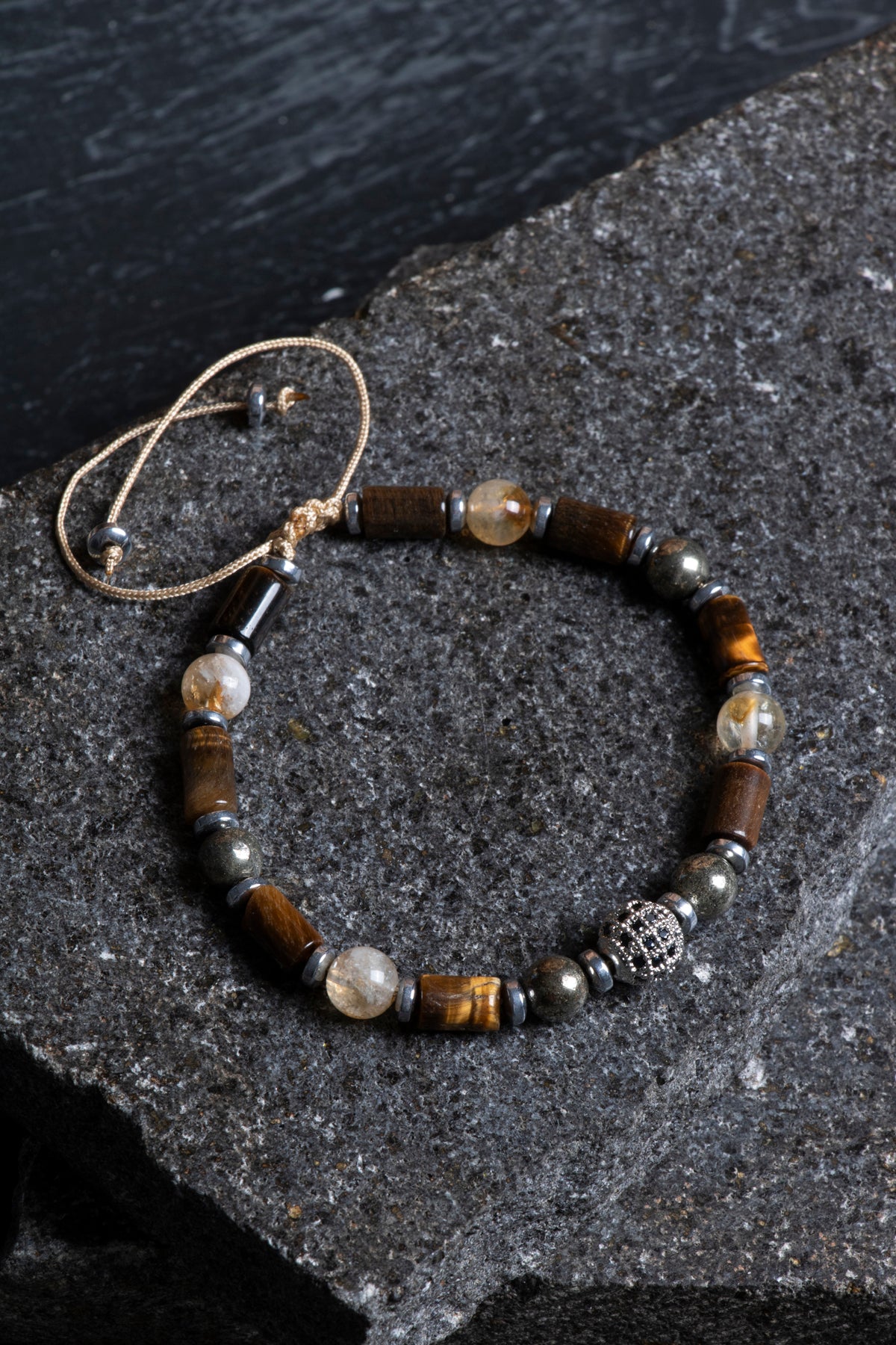 Laboratory Certified Citrine & Tiger’s Eye Natural Stone Bracelet
