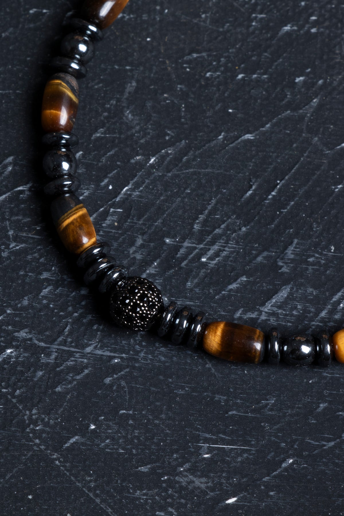 Laboratory Certified Tiger’s Eye & Hematite Natural Stone Bracelet
