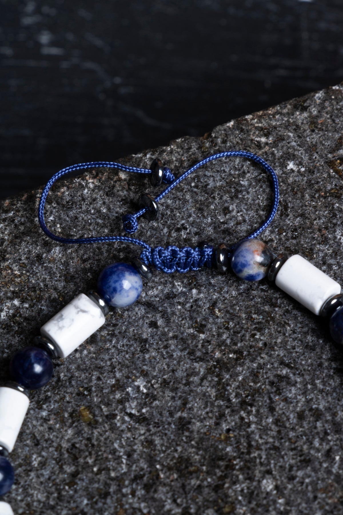 Laboratory Certified Howlite & Sodalite Natural Stone Bracelet