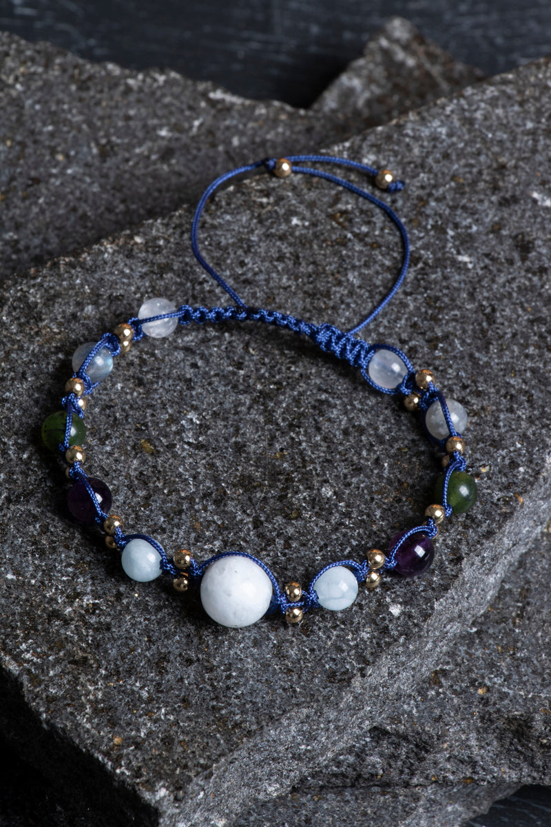 Laboratory Certified Aquarius Zodiac Natural Stone Bracelet