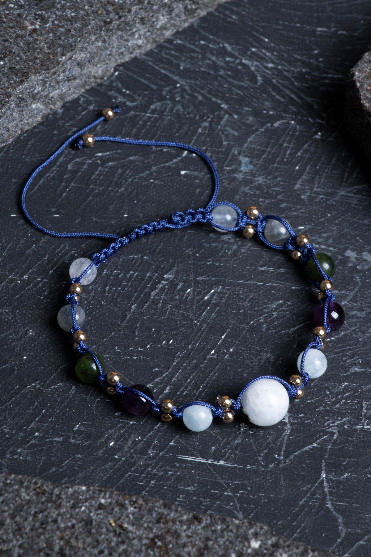 Laboratory Certified Aquarius Zodiac Natural Stone Bracelet